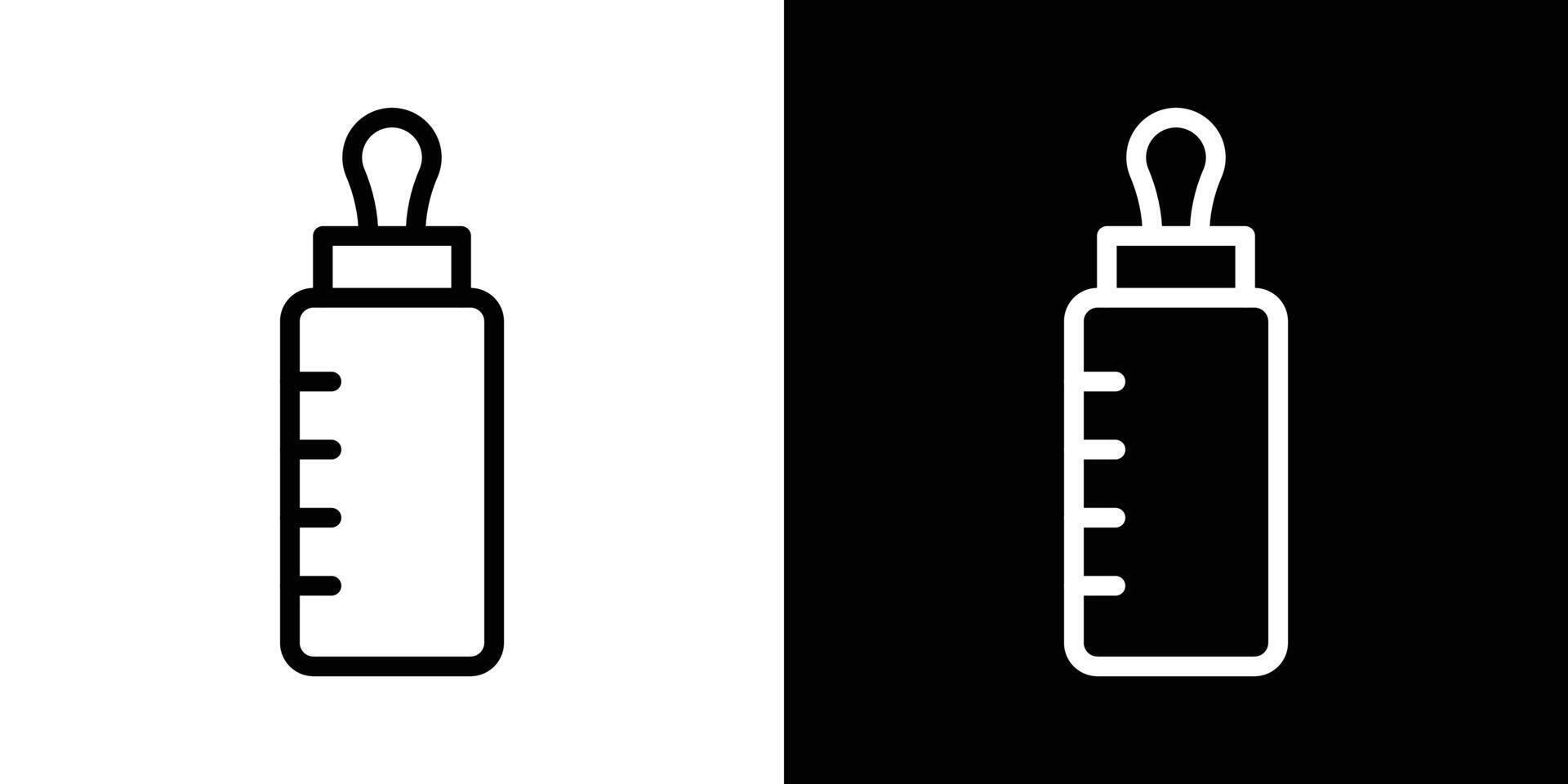 Baby milk bottle icons vectors set in stroke line style.. EPS10