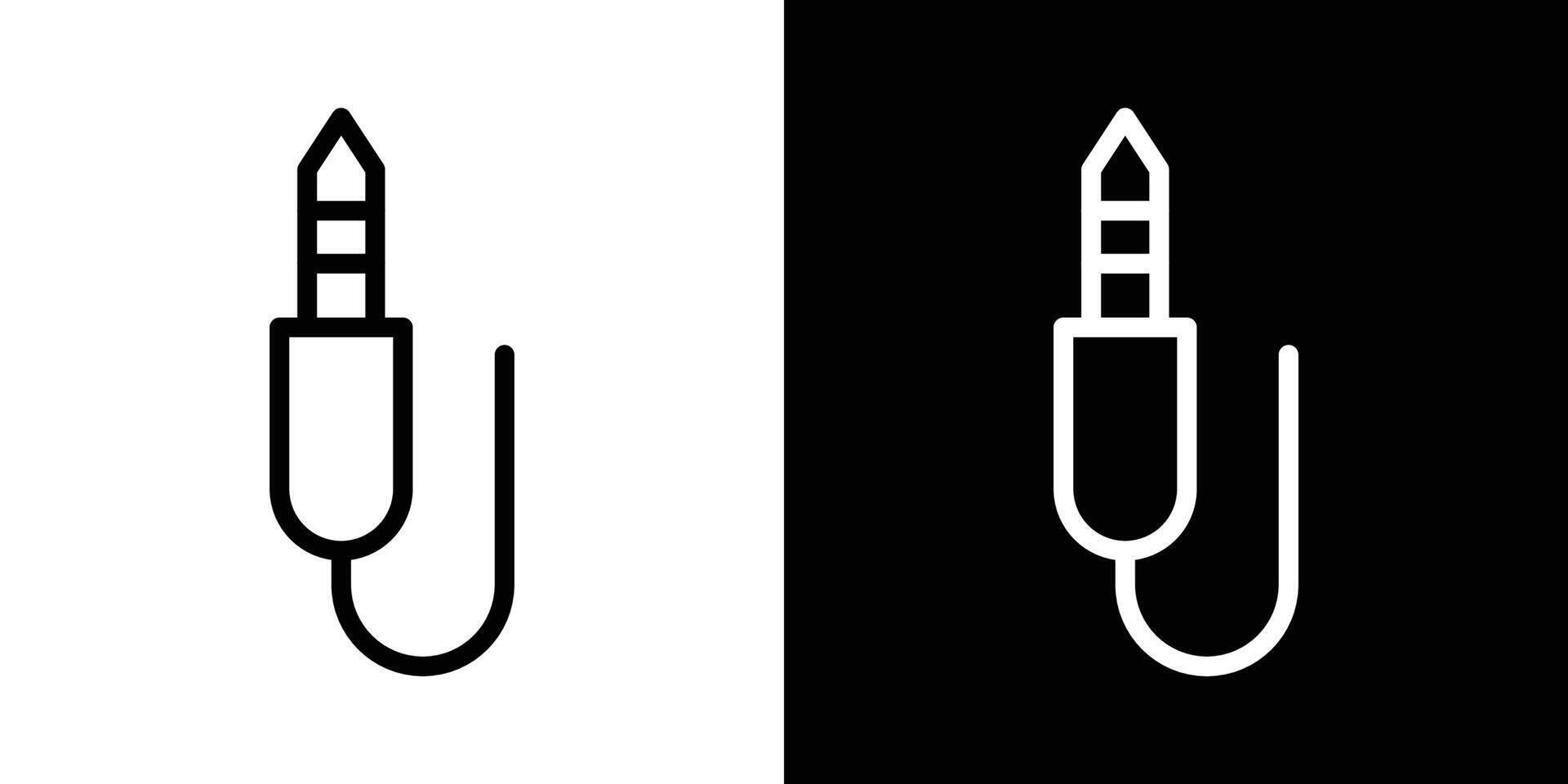Audio jack icons vectors set in stroke line style.. EPS10