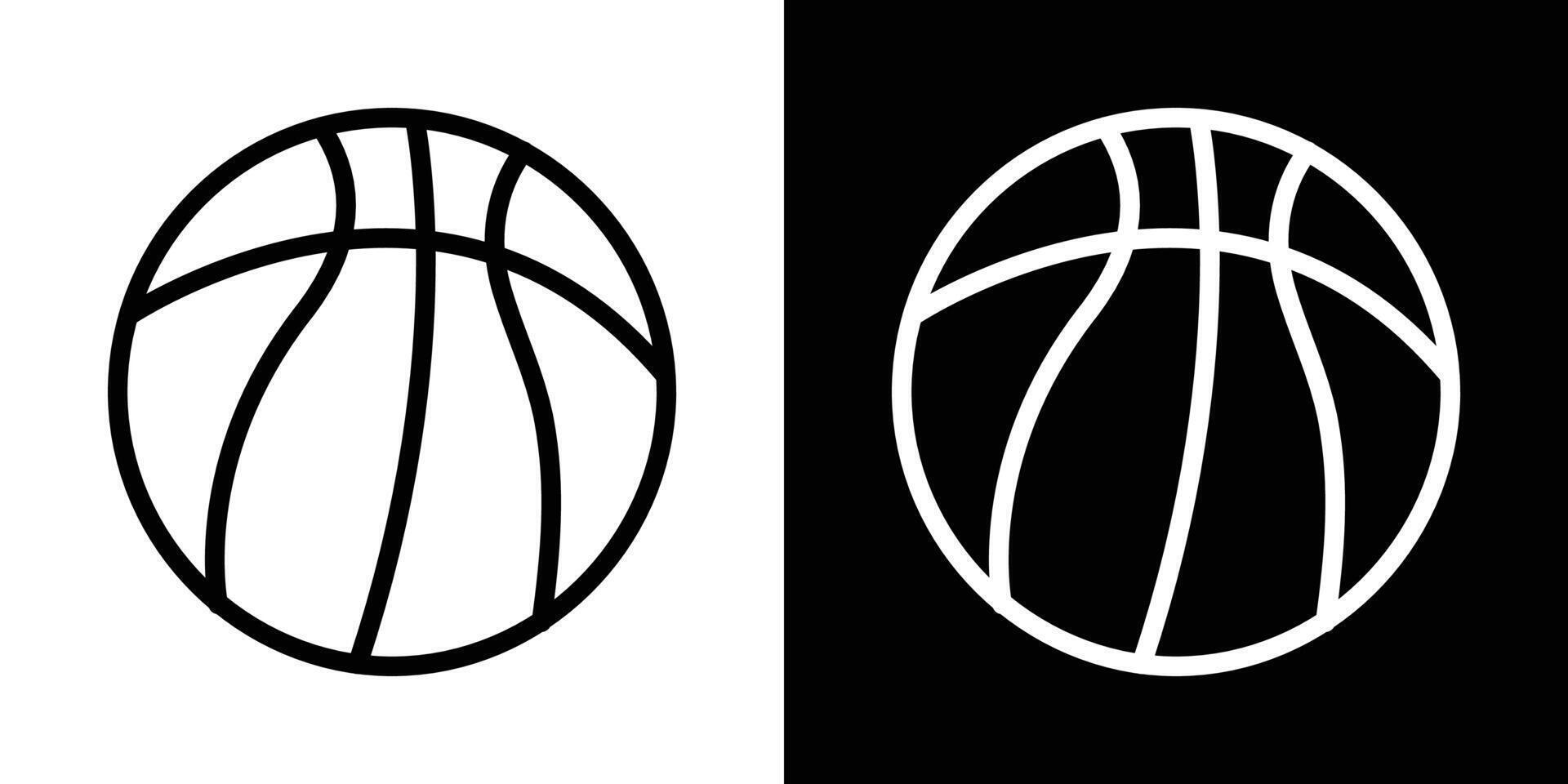 Basketball icons vectors set in stroke line style.. EPS10