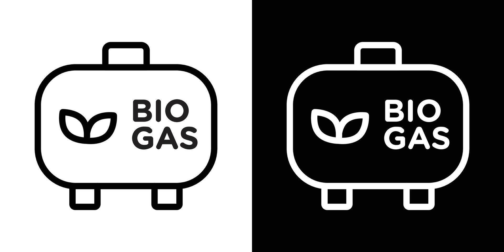 Biogas icons vectors set in stroke line style.. EPS10