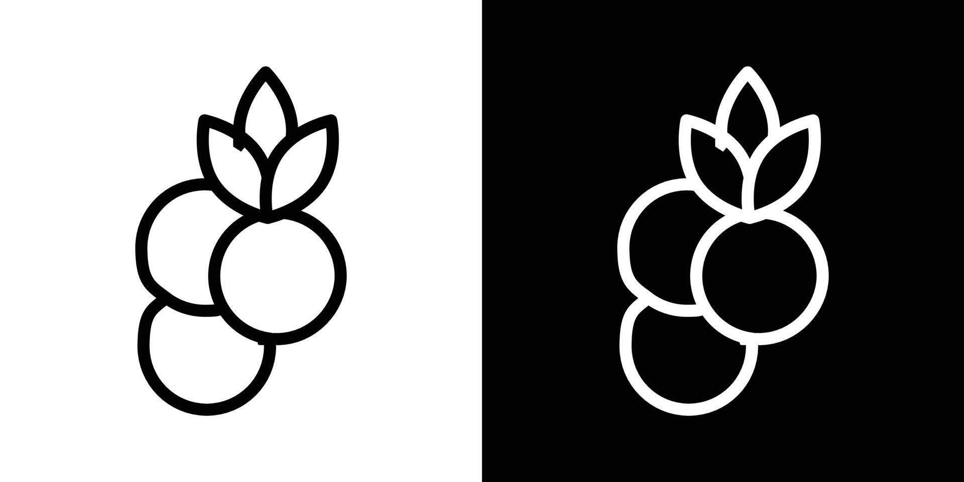 Blueberry icons vectors set in stroke line style.. EPS10