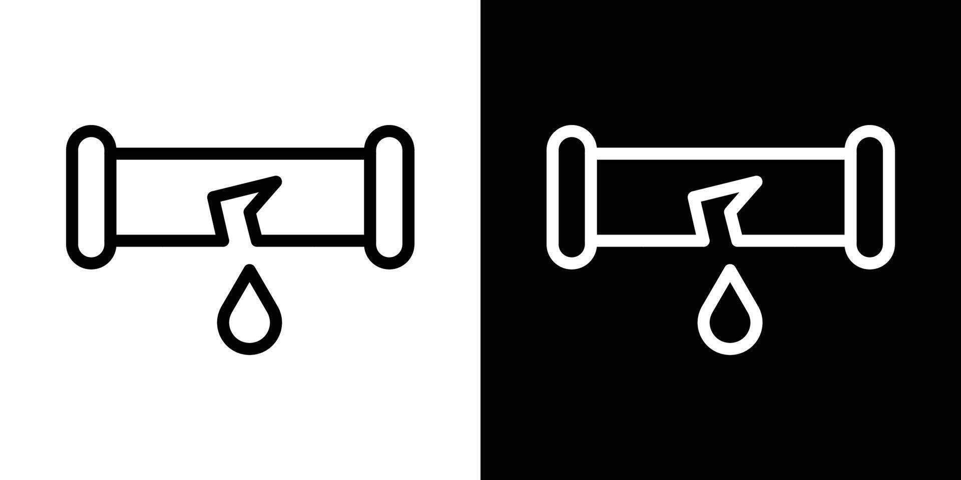 Broken pipe icons vectors set in stroke line style.. EPS10