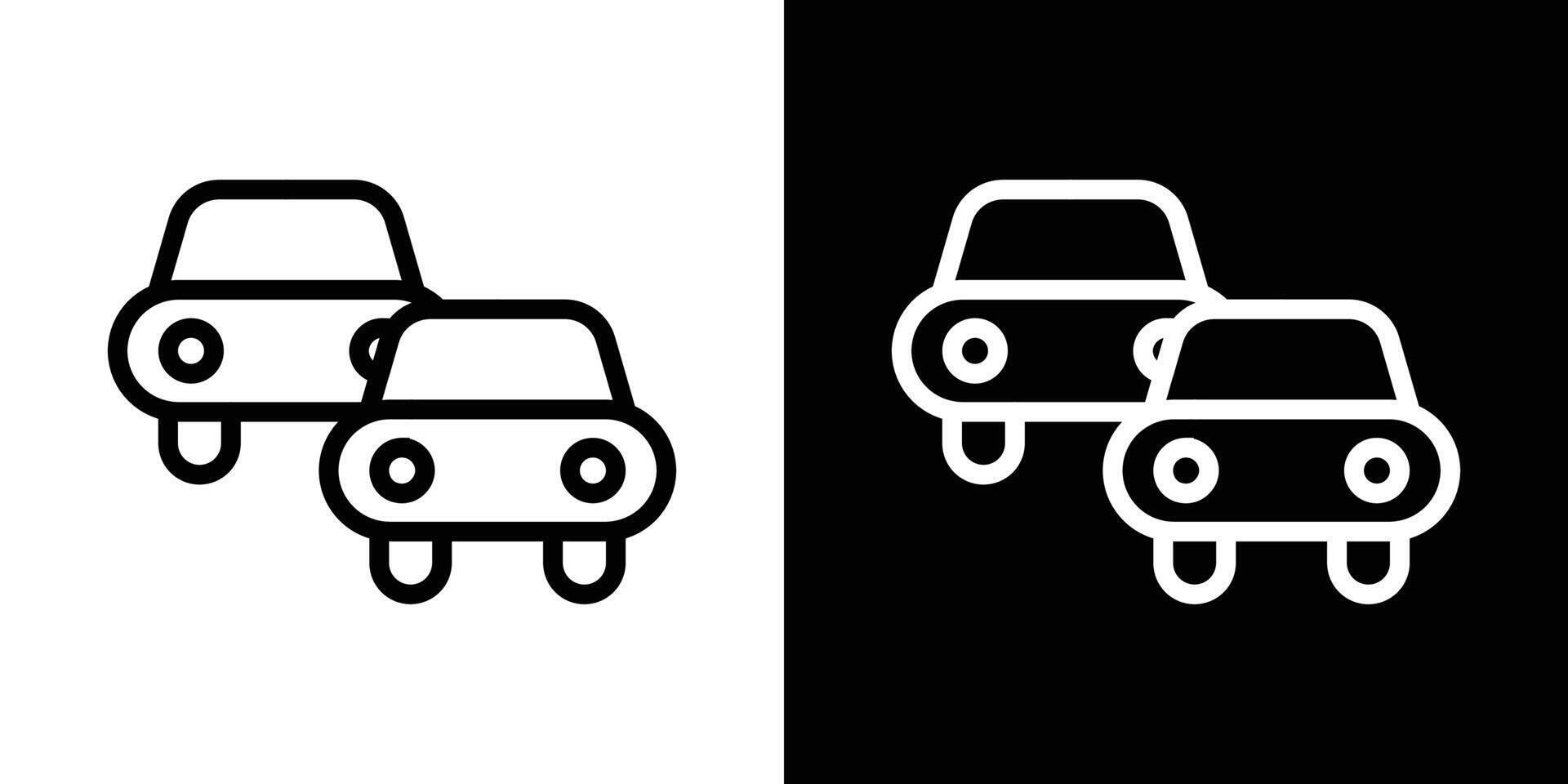 Car accident icons vectors set in stroke line style.. EPS10