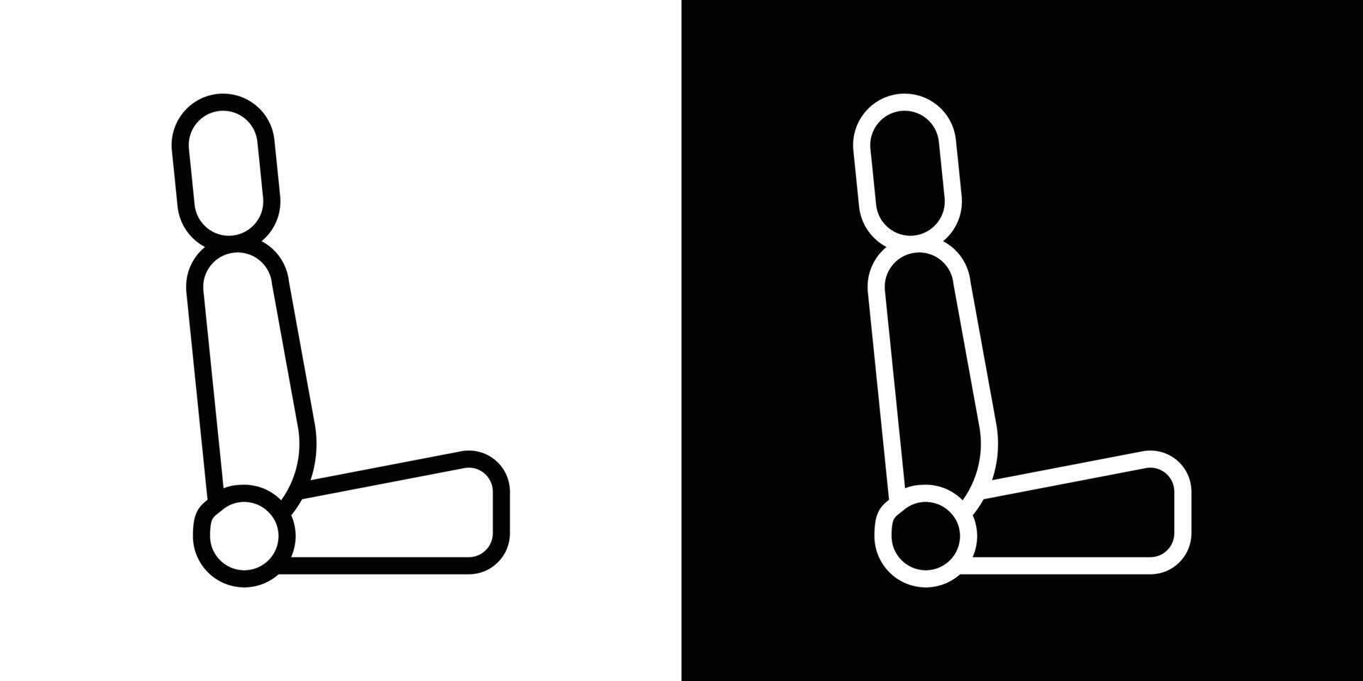 Car seat icons vectors set in stroke line style.. EPS10