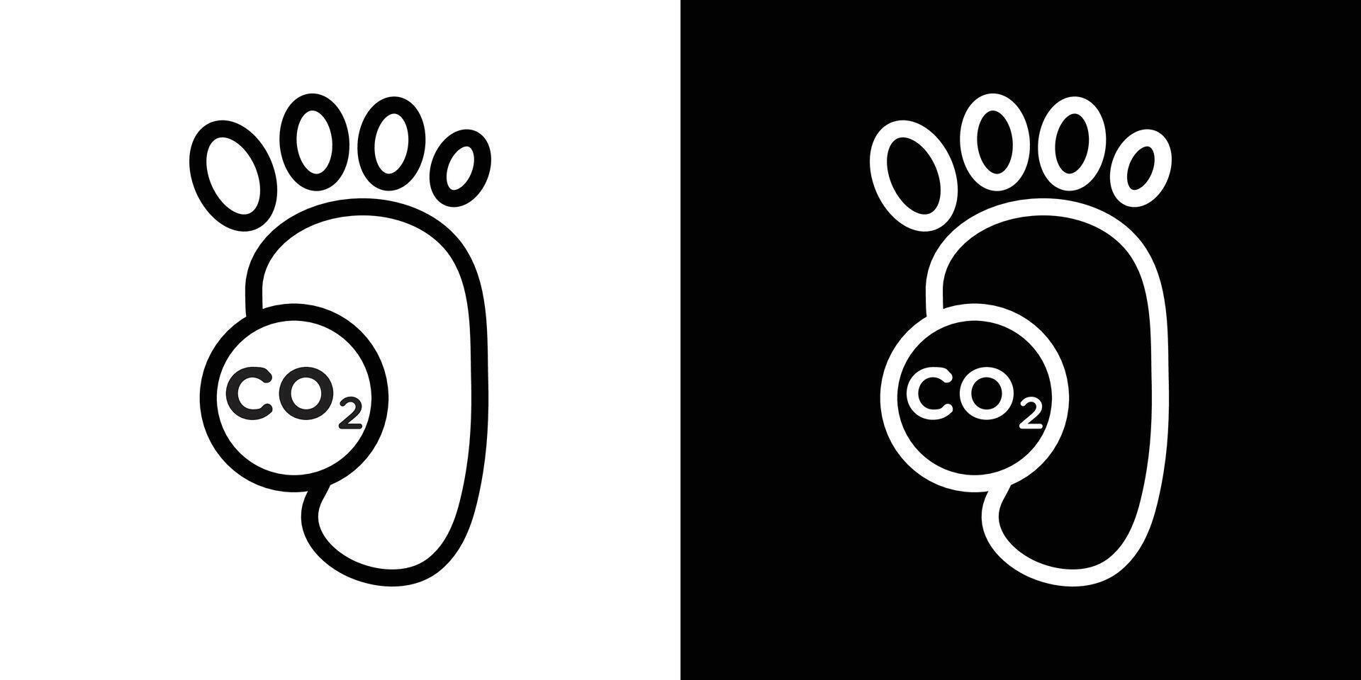 Carbon footprint icons vectors set in stroke line style.. EPS10
