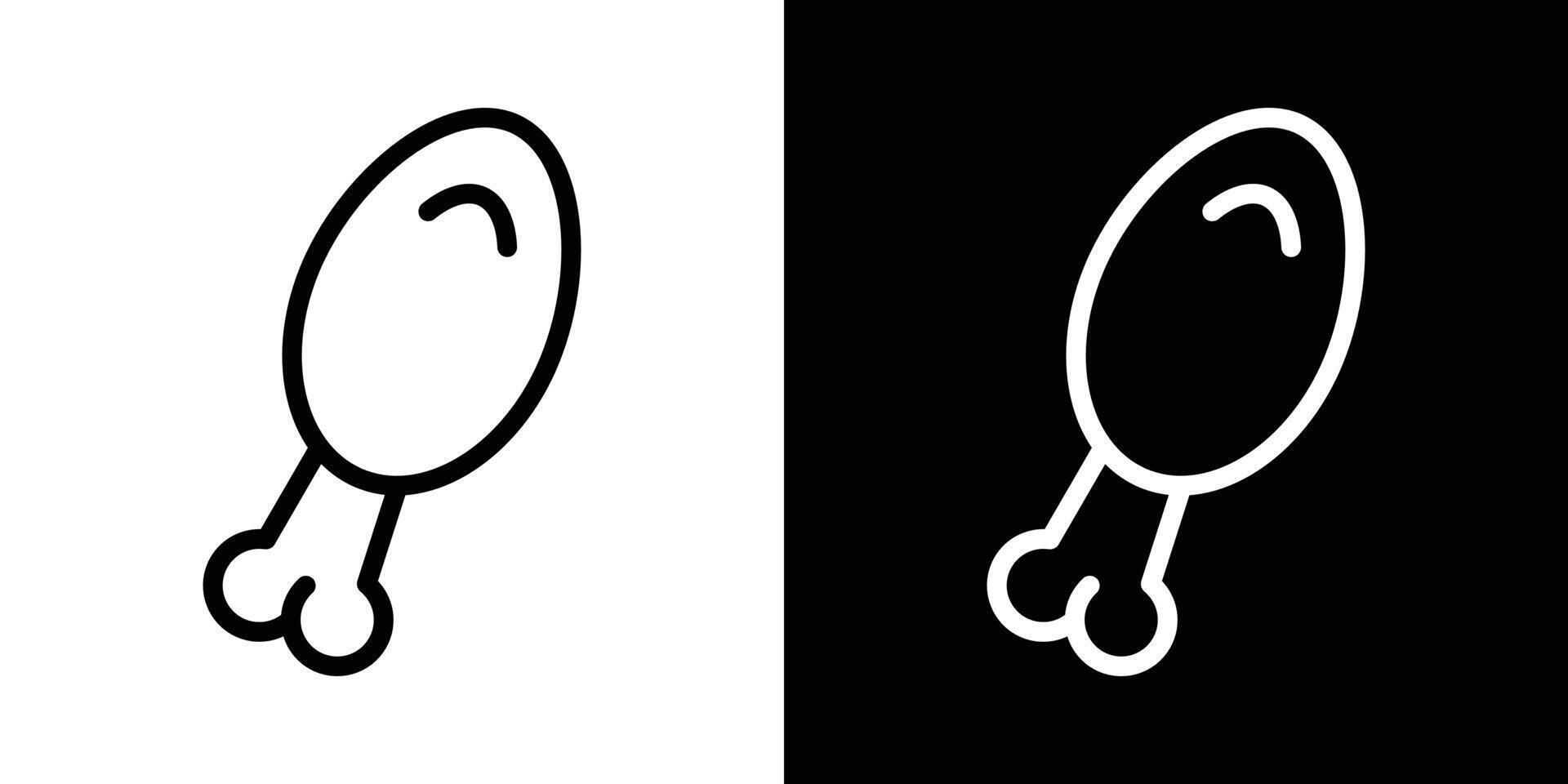 Chicken leg icons vectors set in stroke line style.. EPS10