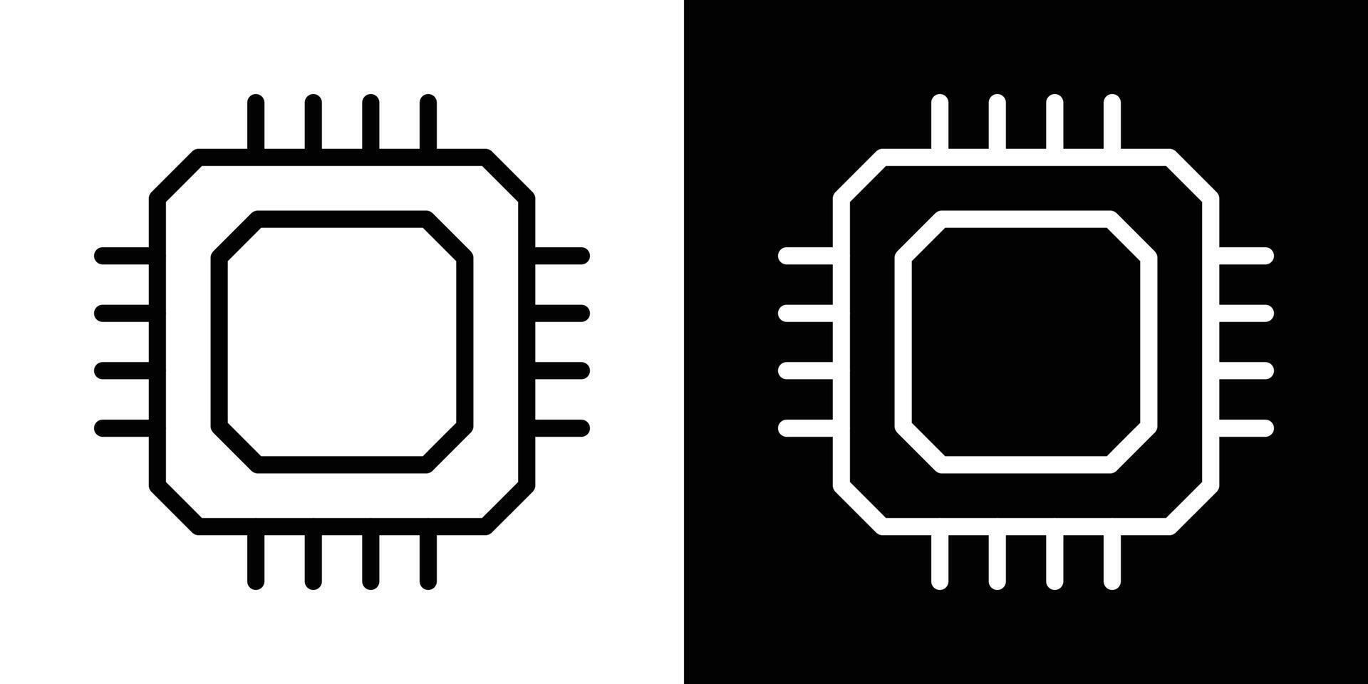 Chip icons vectors set in stroke line style.. EPS10