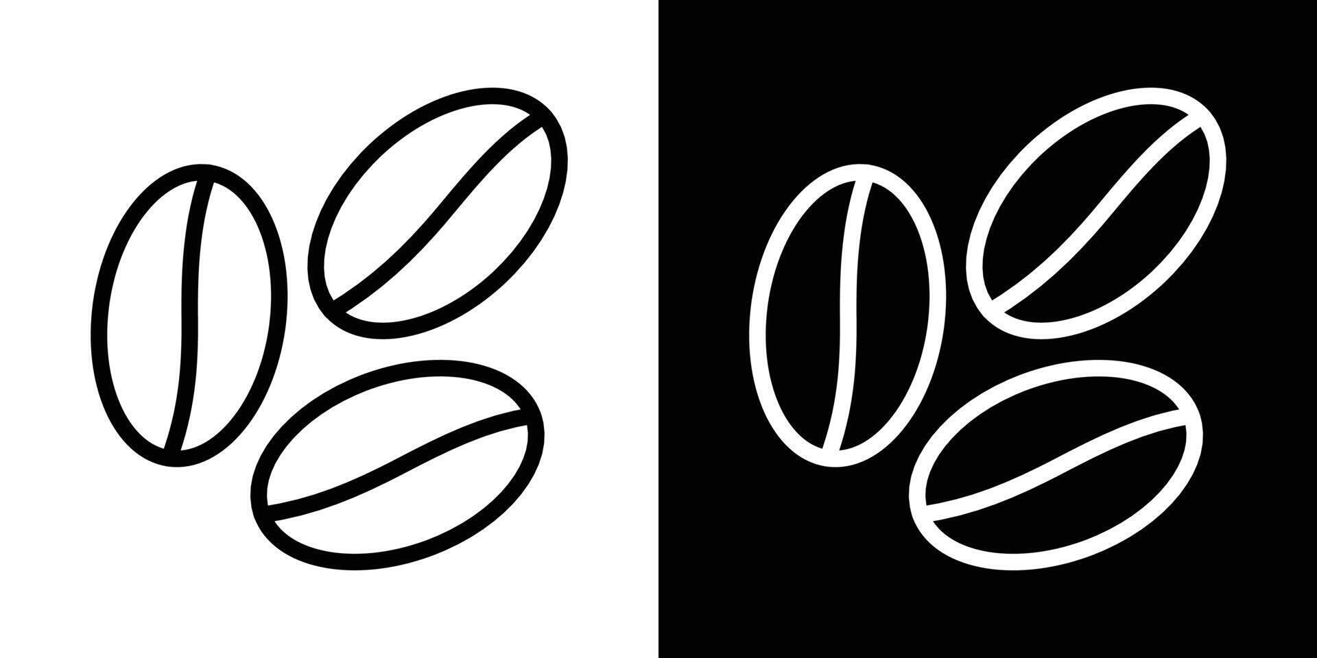Coffee beans icons vectors set in stroke line style.. EPS10