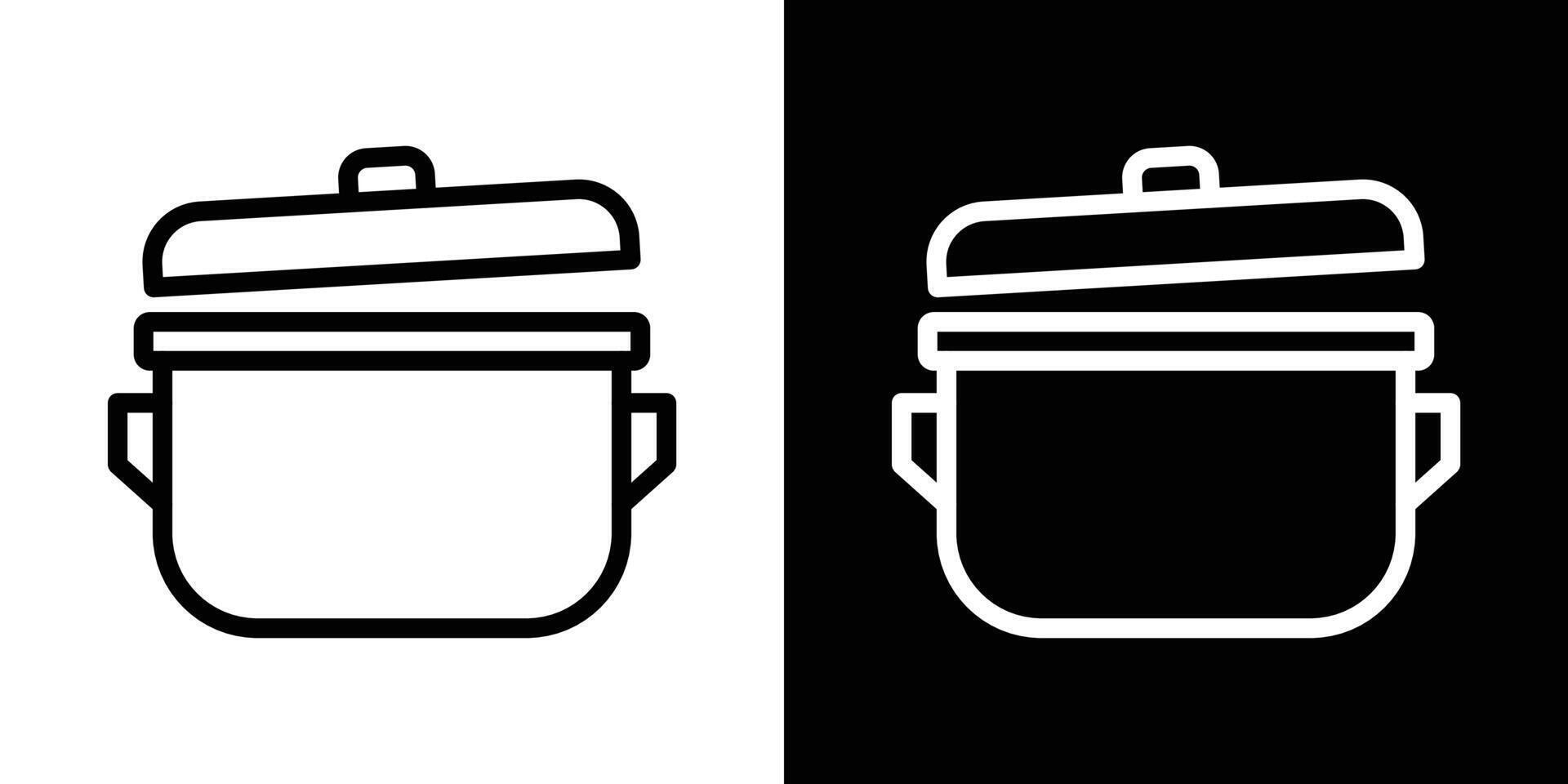 Cooking pot icons vectors set in stroke line style.. EPS10