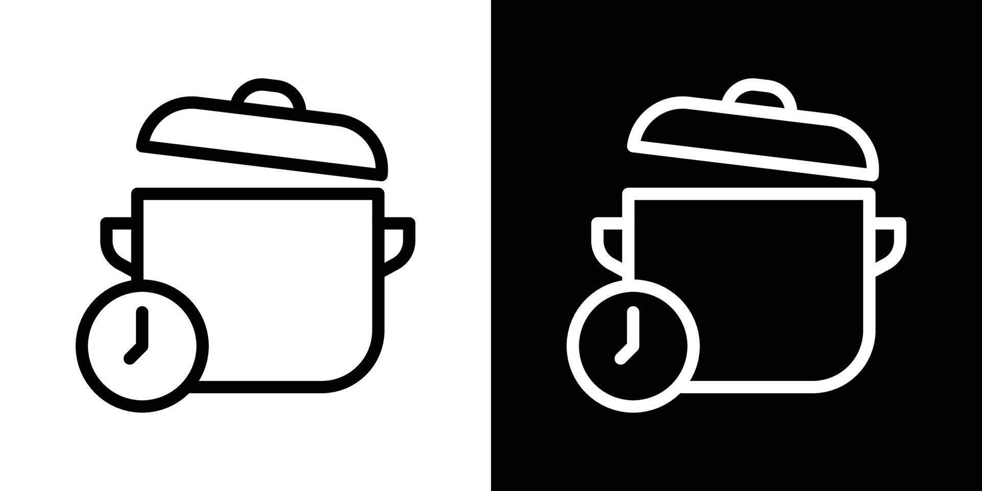 Cooking time icons vectors set in stroke line style.. EPS10