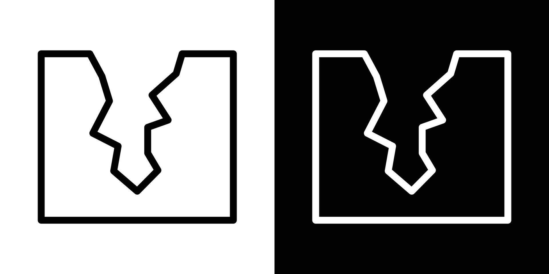 Crack icons vectors set in stroke line style.. EPS10