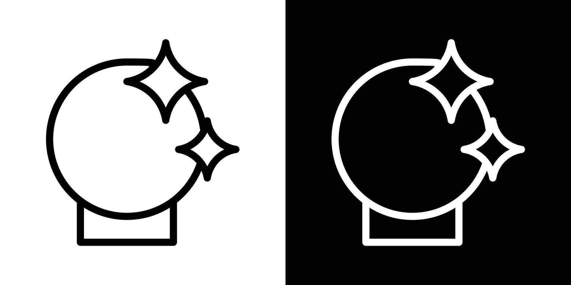Crystal ball icons vectors set in stroke line style.. EPS10