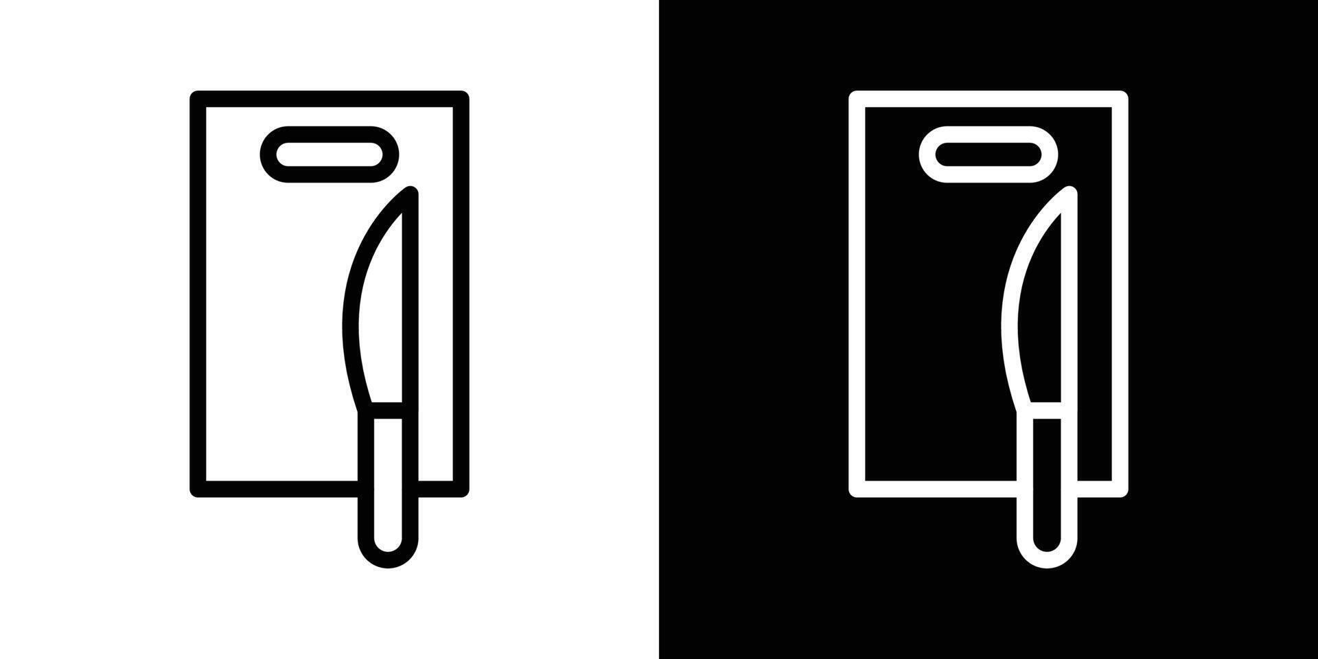 Cutting board with knife icons vectors set in stroke line style.. EPS10
