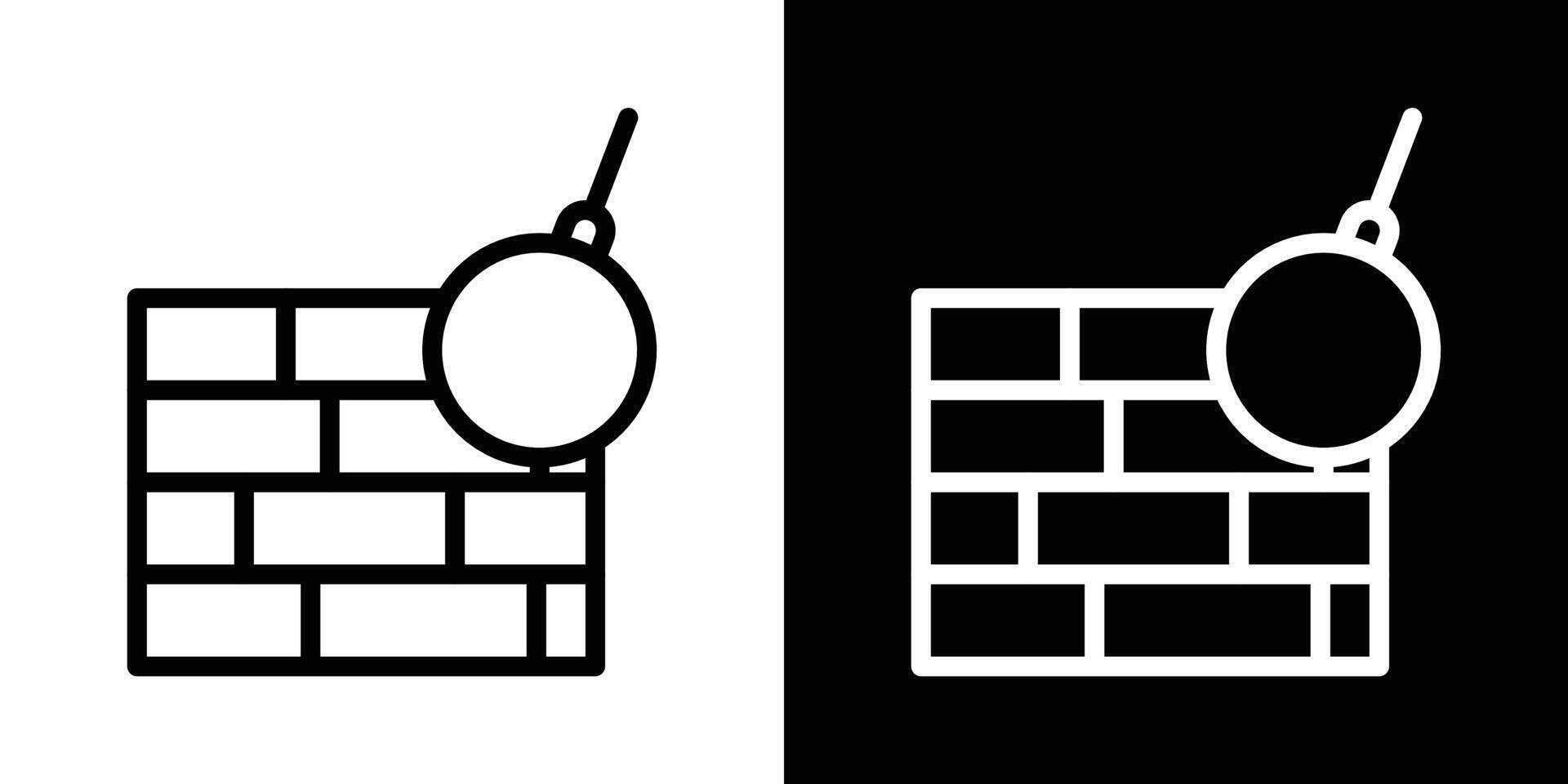 Demolition icons vectors set in stroke line style.. EPS10