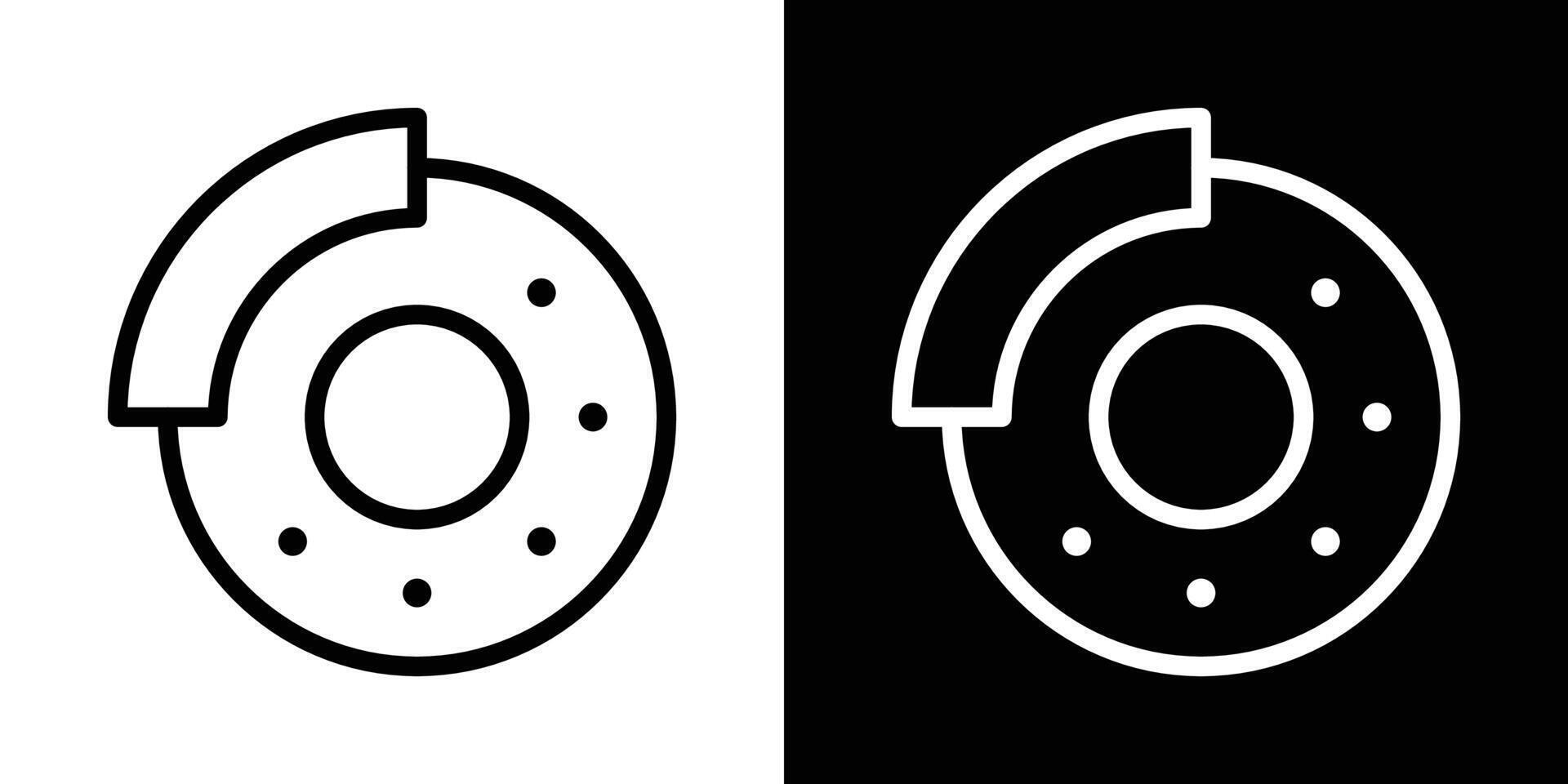 Disk brake icons vectors set in stroke line style.. EPS10