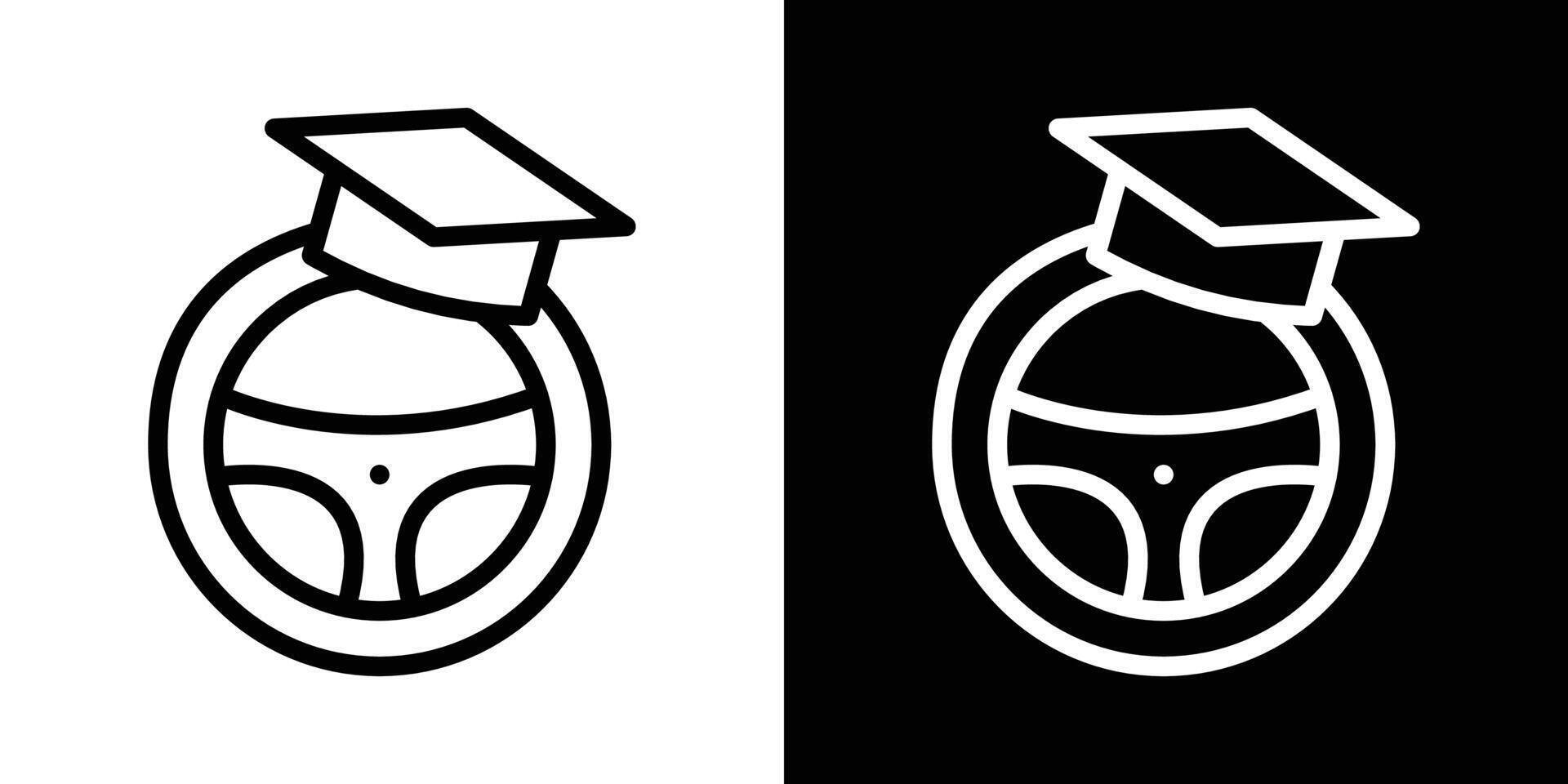 Driving school icons vectors set in stroke line style.. EPS10