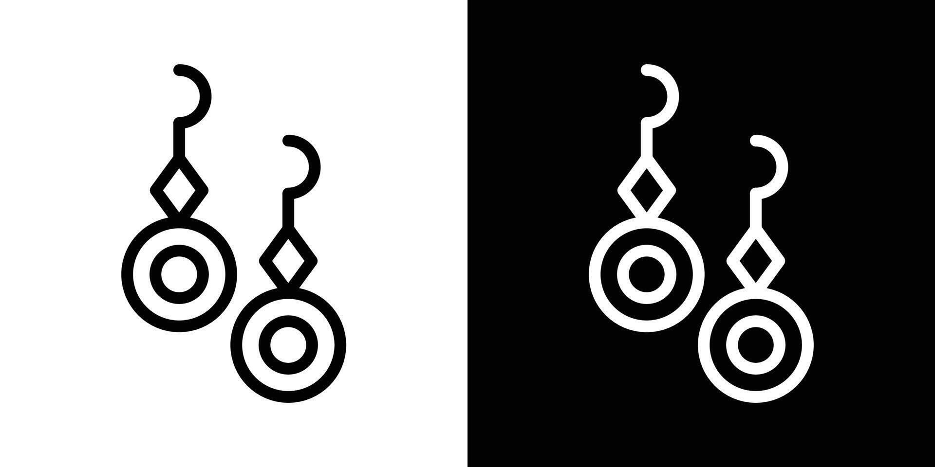 Earrings icons vectors set in stroke line style.. EPS10