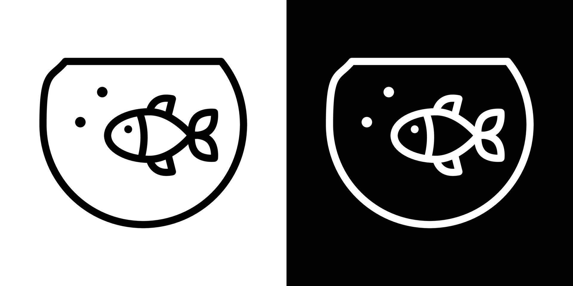 Fish bowl icons vectors set in stroke line style.. EPS10