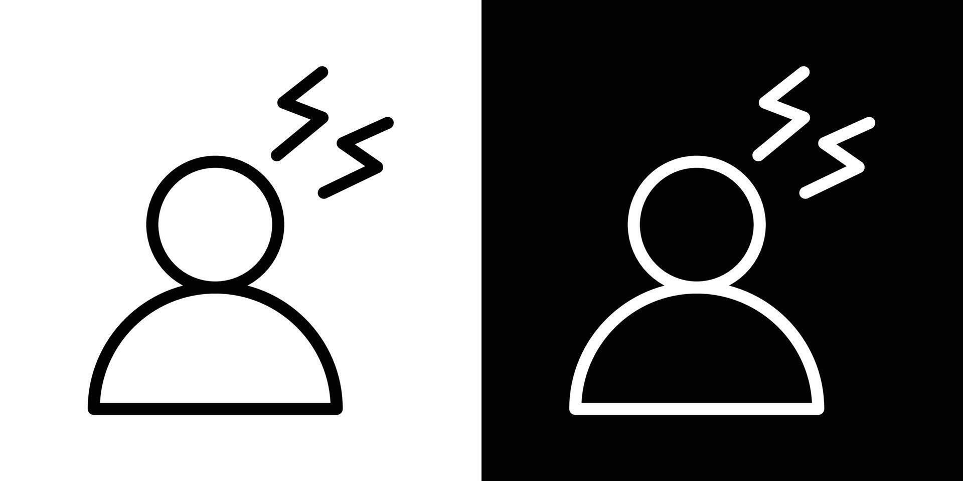Headache icons vectors set in stroke line style.. EPS10