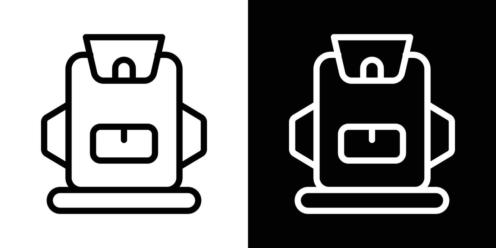 Hiking backpack icons vectors set in stroke line style.. EPS10