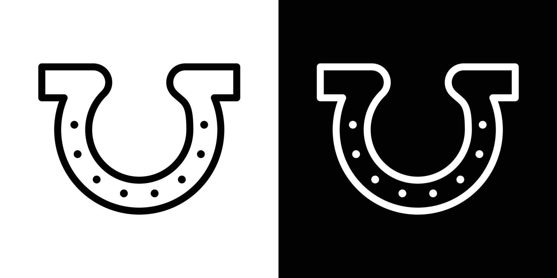 Horseshoe icons vectors set in stroke line style.. EPS10