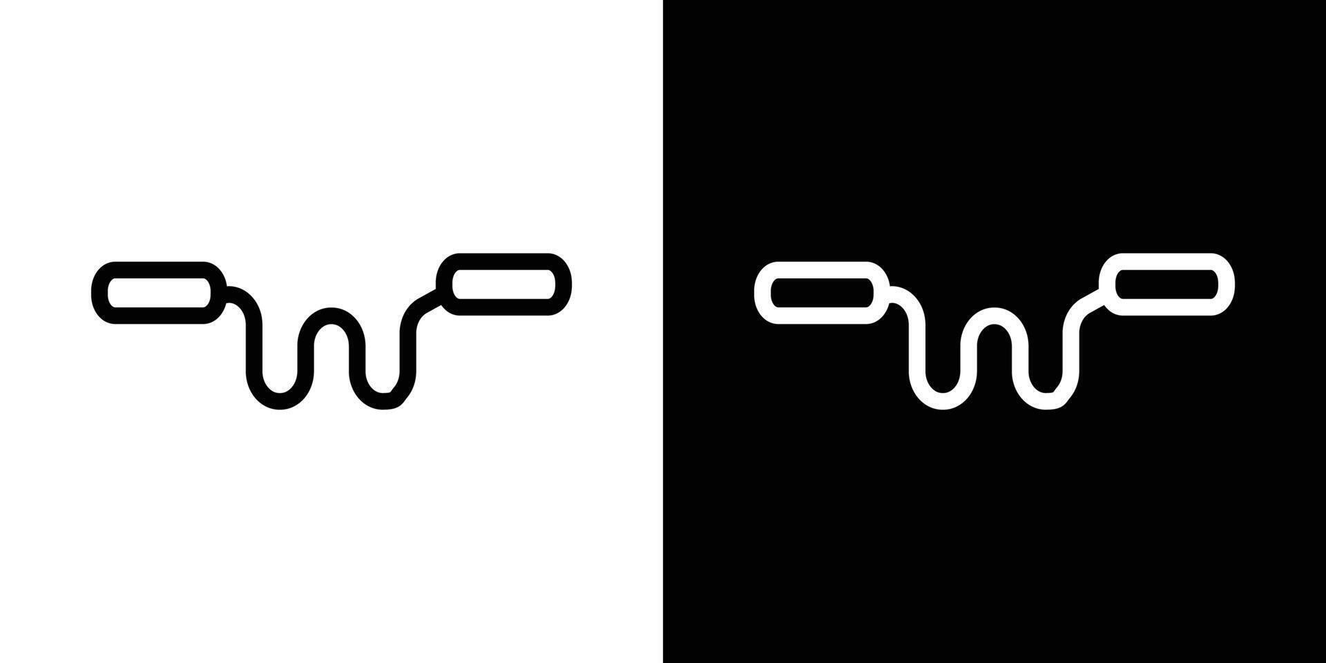 Jump rope icons vectors set in stroke line style.. EPS10