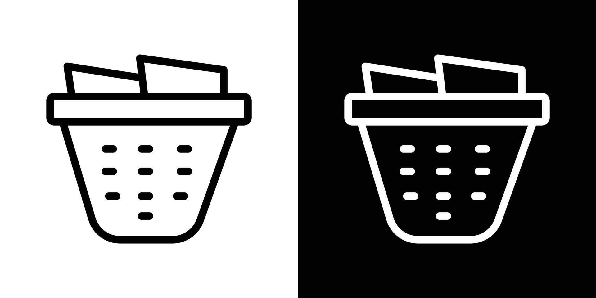 Laundry basket icons vectors set in stroke line style.. EPS10