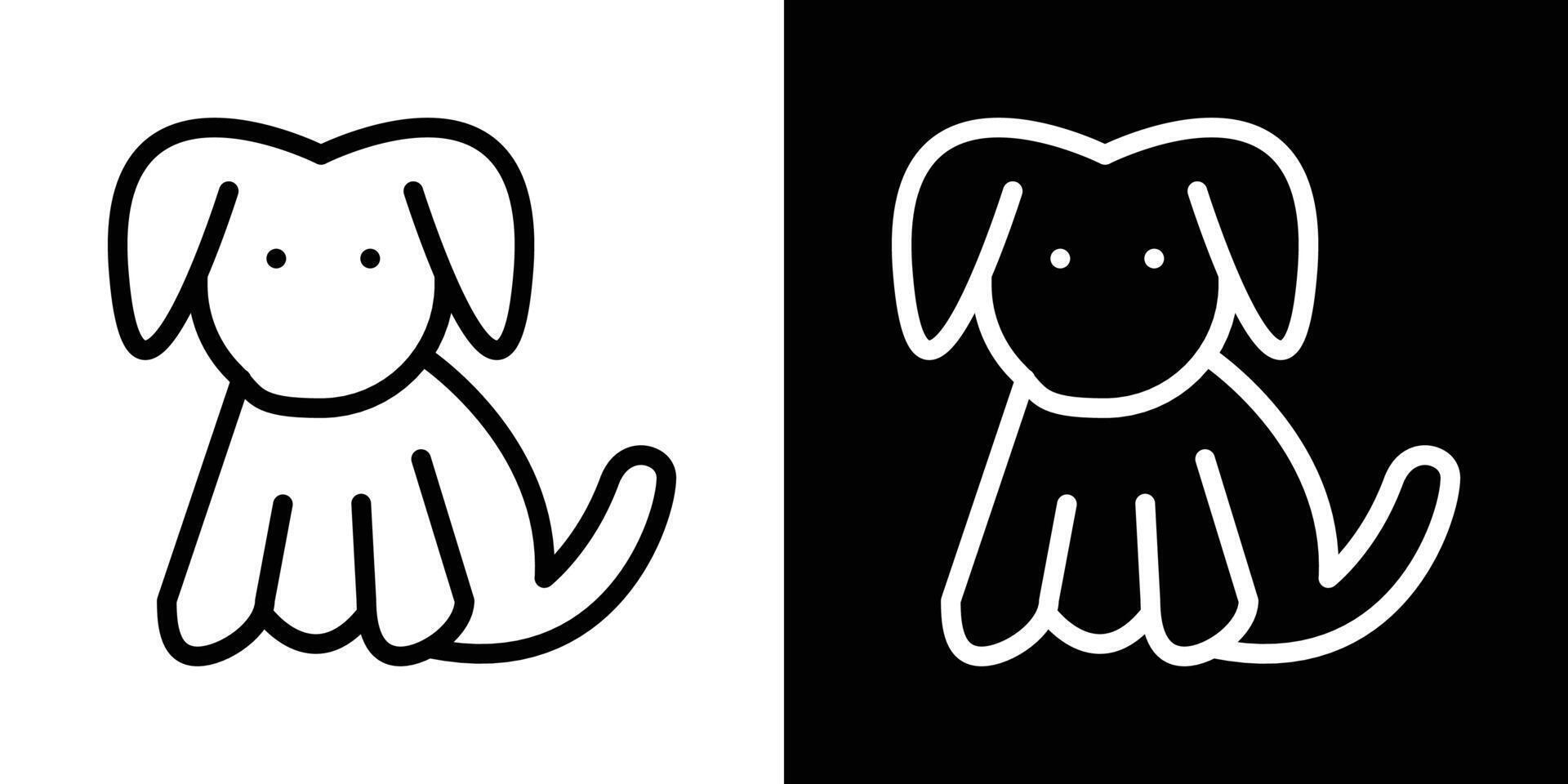 Little puppy icons vectors set in stroke line style.. EPS10