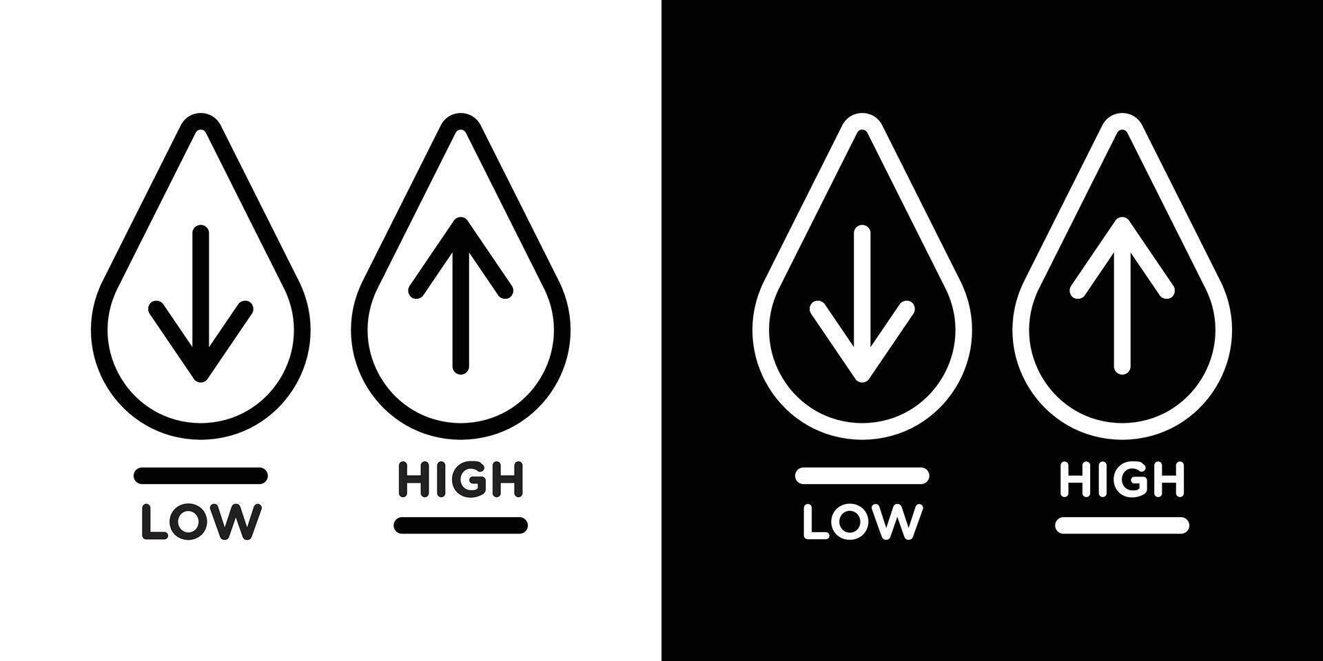 Low and high cholesterol icons vectors set in stroke line style.. EPS10