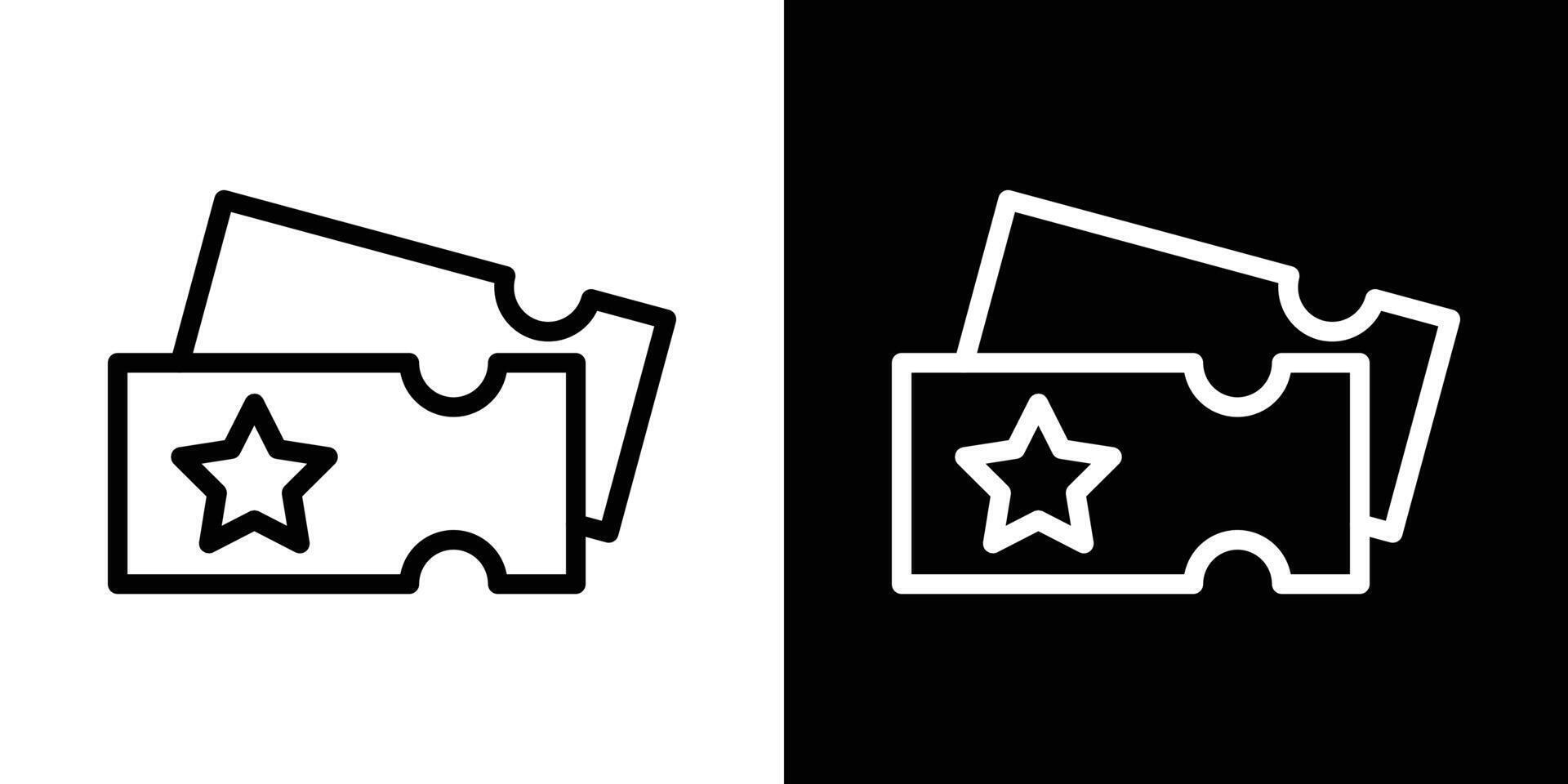 Movie ticket icons vectors set in stroke line style.. EPS10