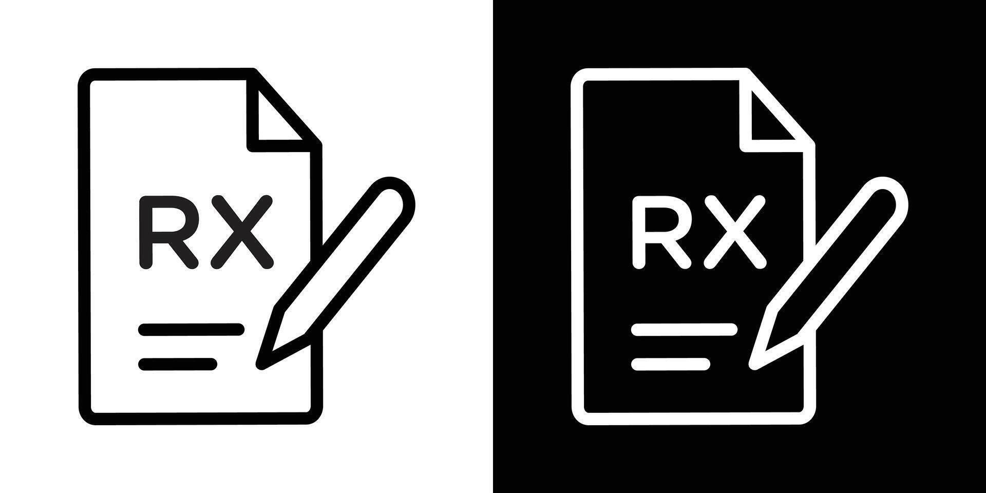 RX icons vectors set in stroke line style.. EPS10