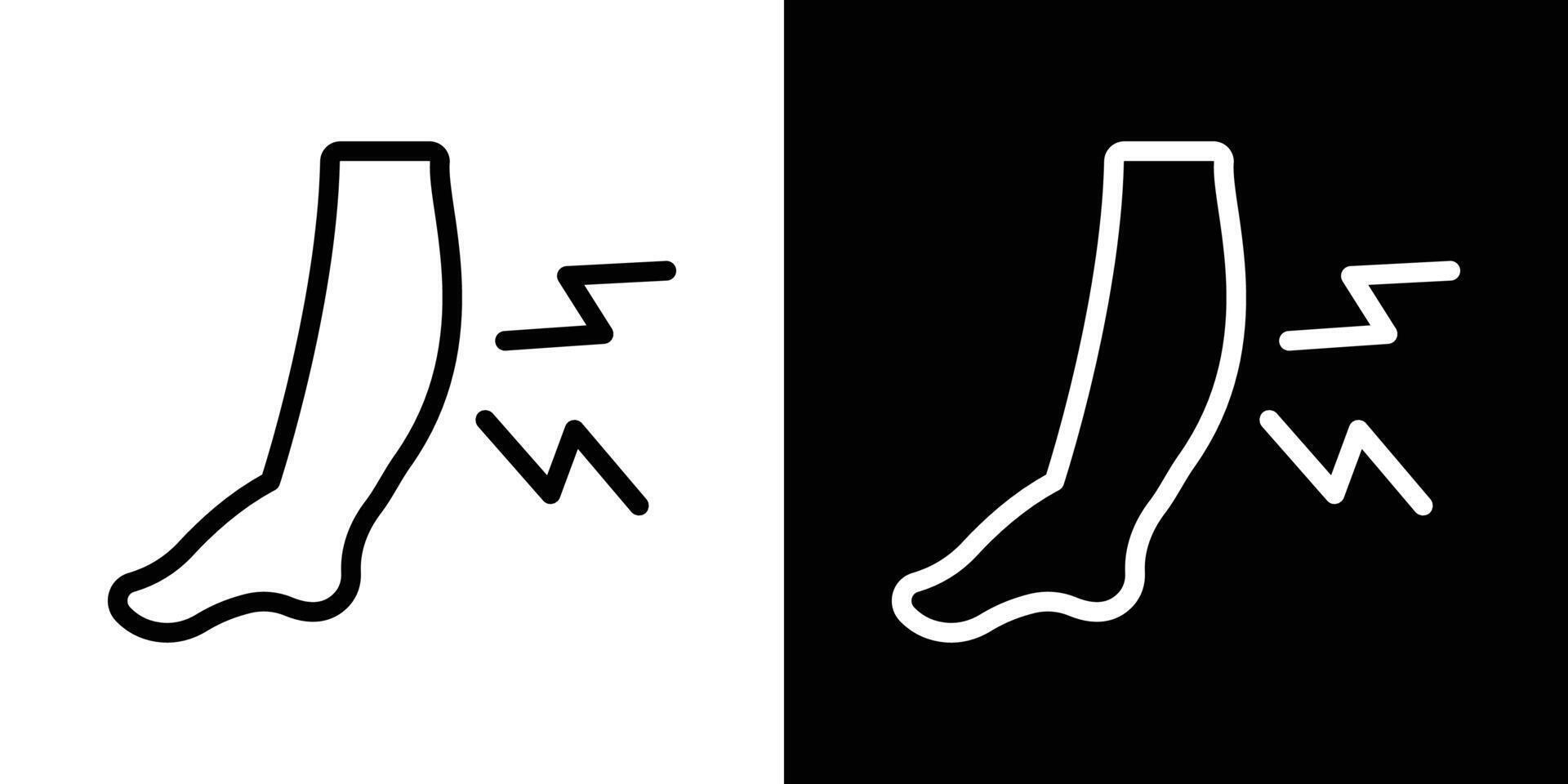 Shin pain icons vectors set in stroke line style.. EPS10