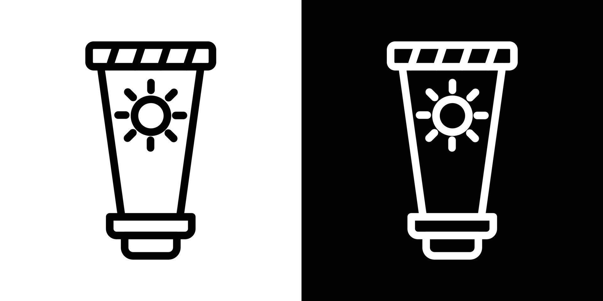 Sun cream icons vectors set in stroke line style.. EPS10