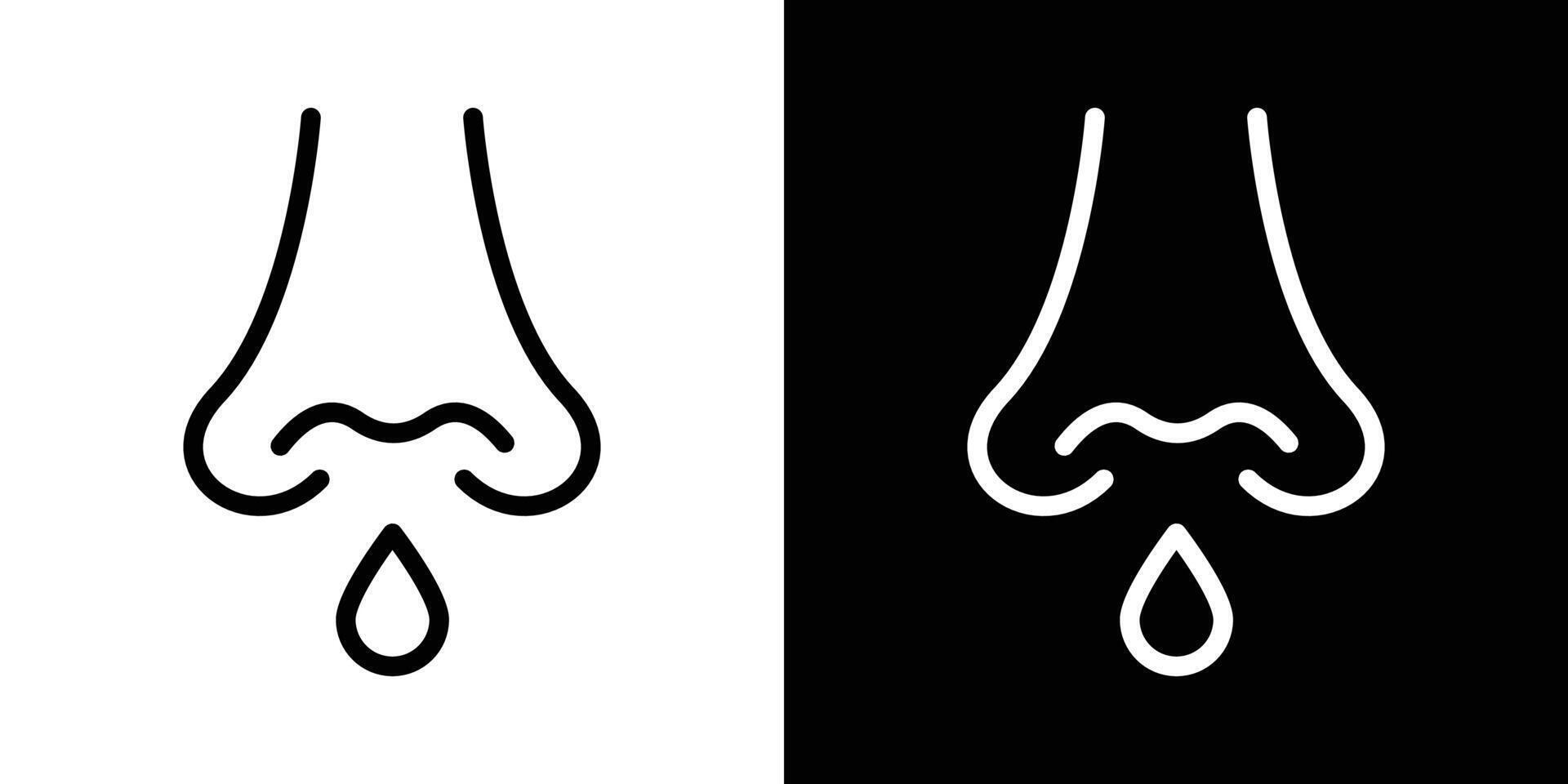Stuffy nose icons vectors set in stroke line style.. EPS10