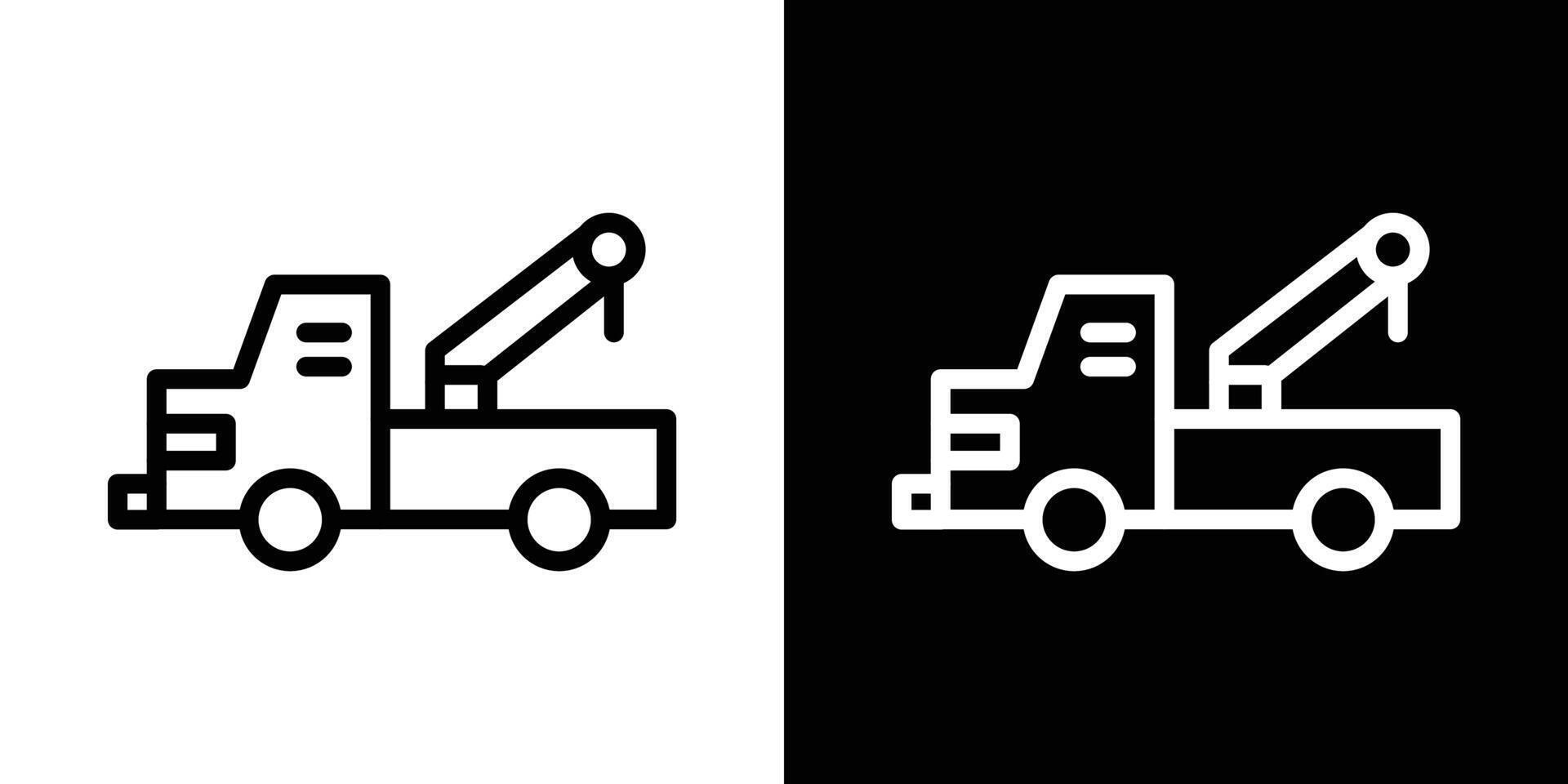 Tow truck icons vectors set in stroke line style.. EPS10