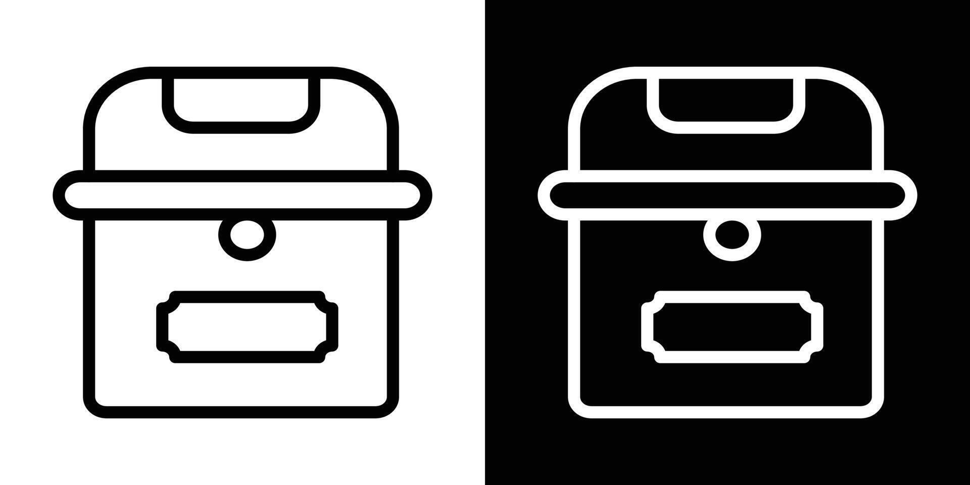 Treasure chest icons vectors set in stroke line style.. EPS10