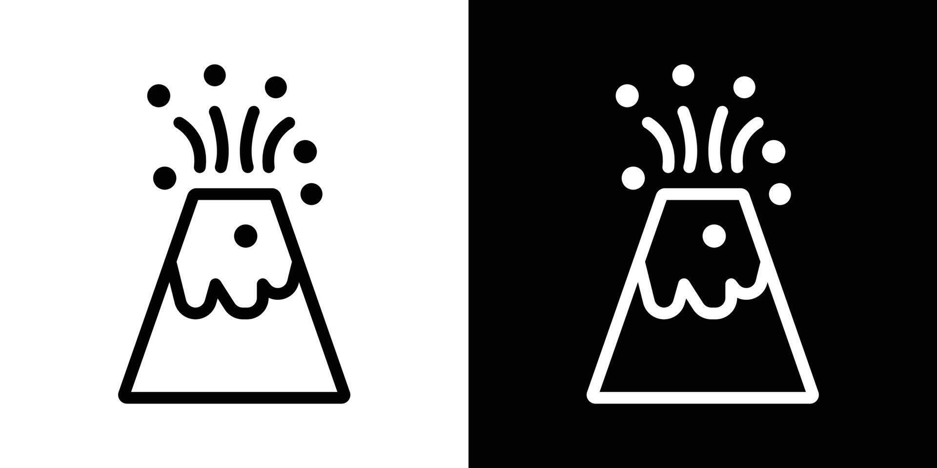 Volcano eruption icons vectors set in stroke line style.. EPS10