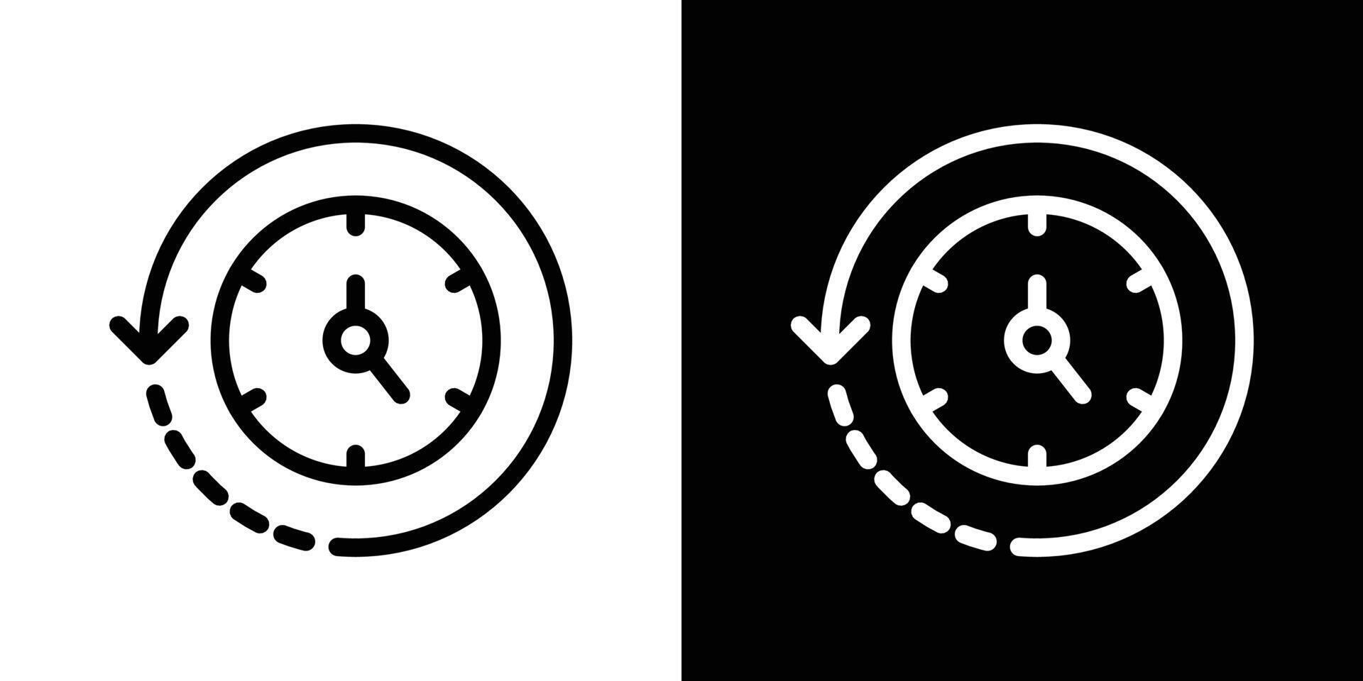 Rewind time icons vectors set in stroke line style.. EPS10