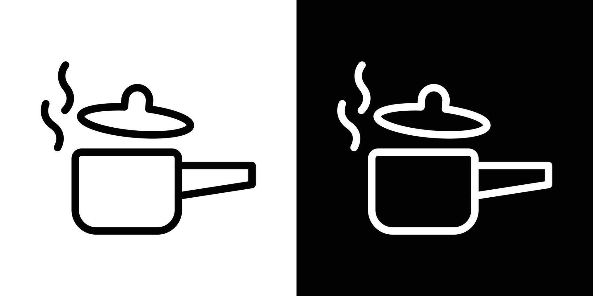 Sauce pan icons vectors set in stroke line style.. EPS10