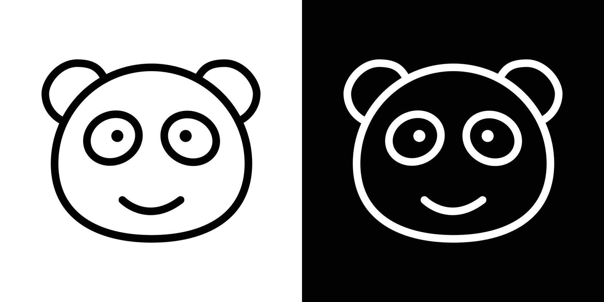 Panda icons vectors set in stroke line style.. EPS10