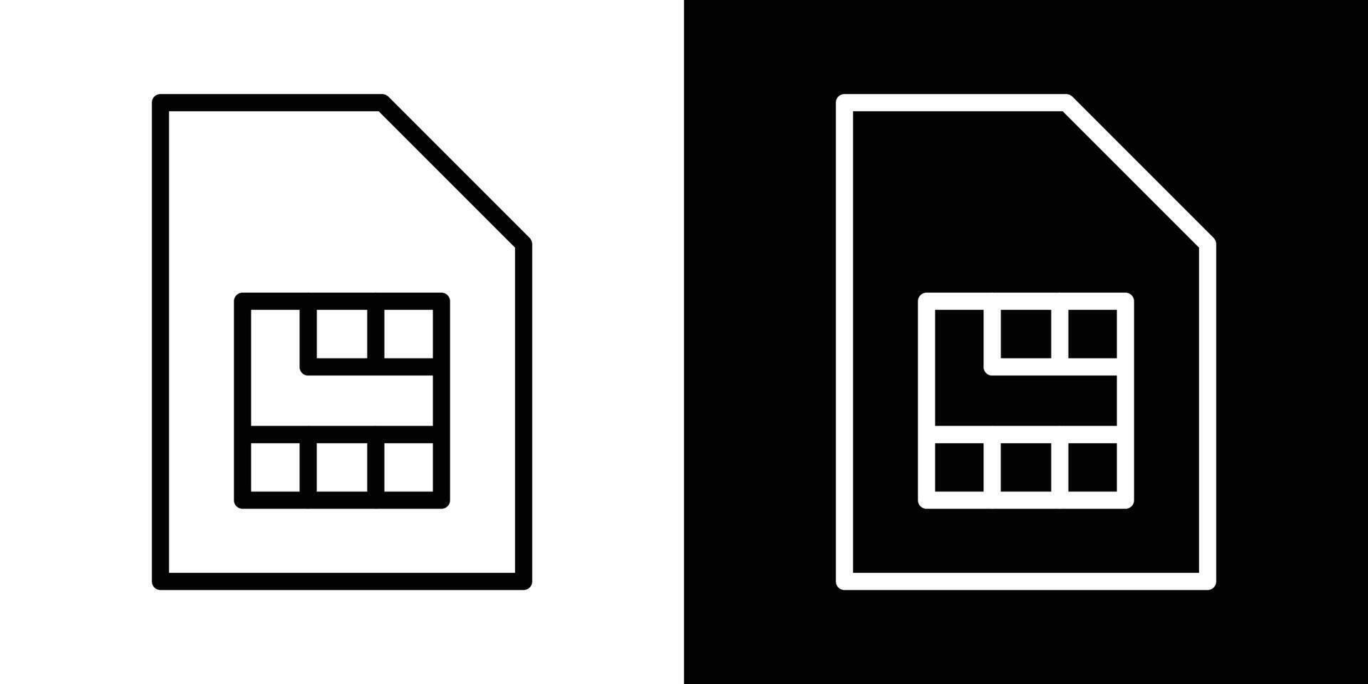 Sim card icons vectors set in stroke line style.. EPS10