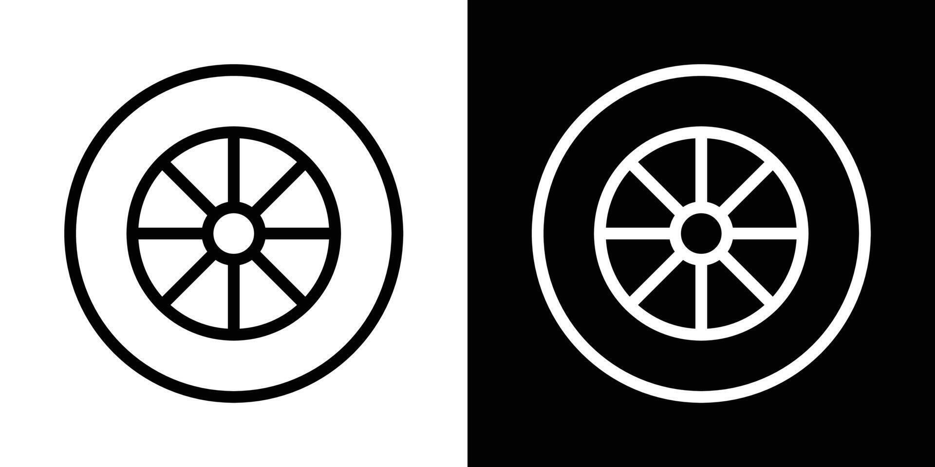 Tyre icons vectors set in stroke line style.. EPS10
