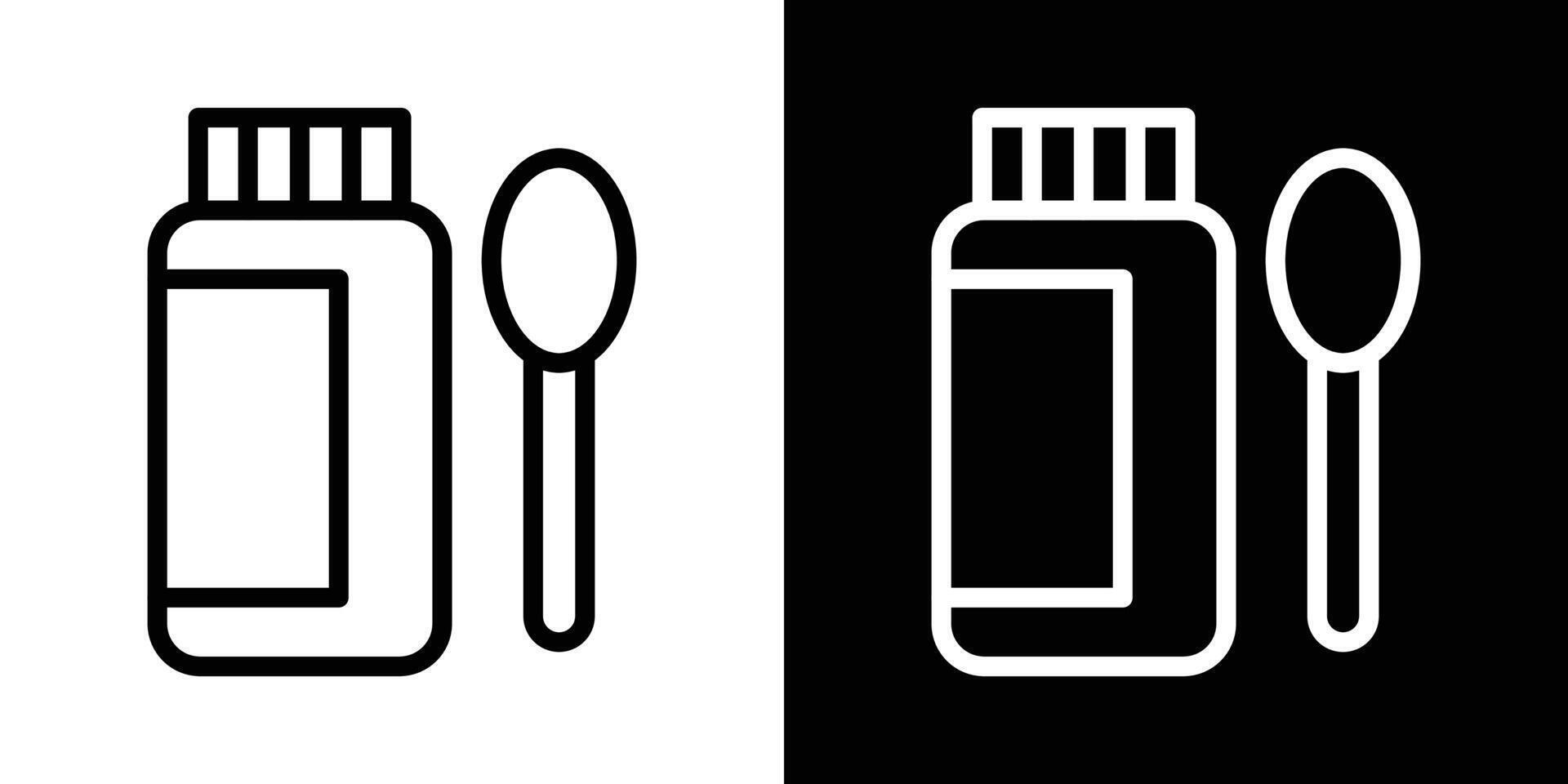 Syrup medicine bottle icons vectors set in stroke line style.. EPS10