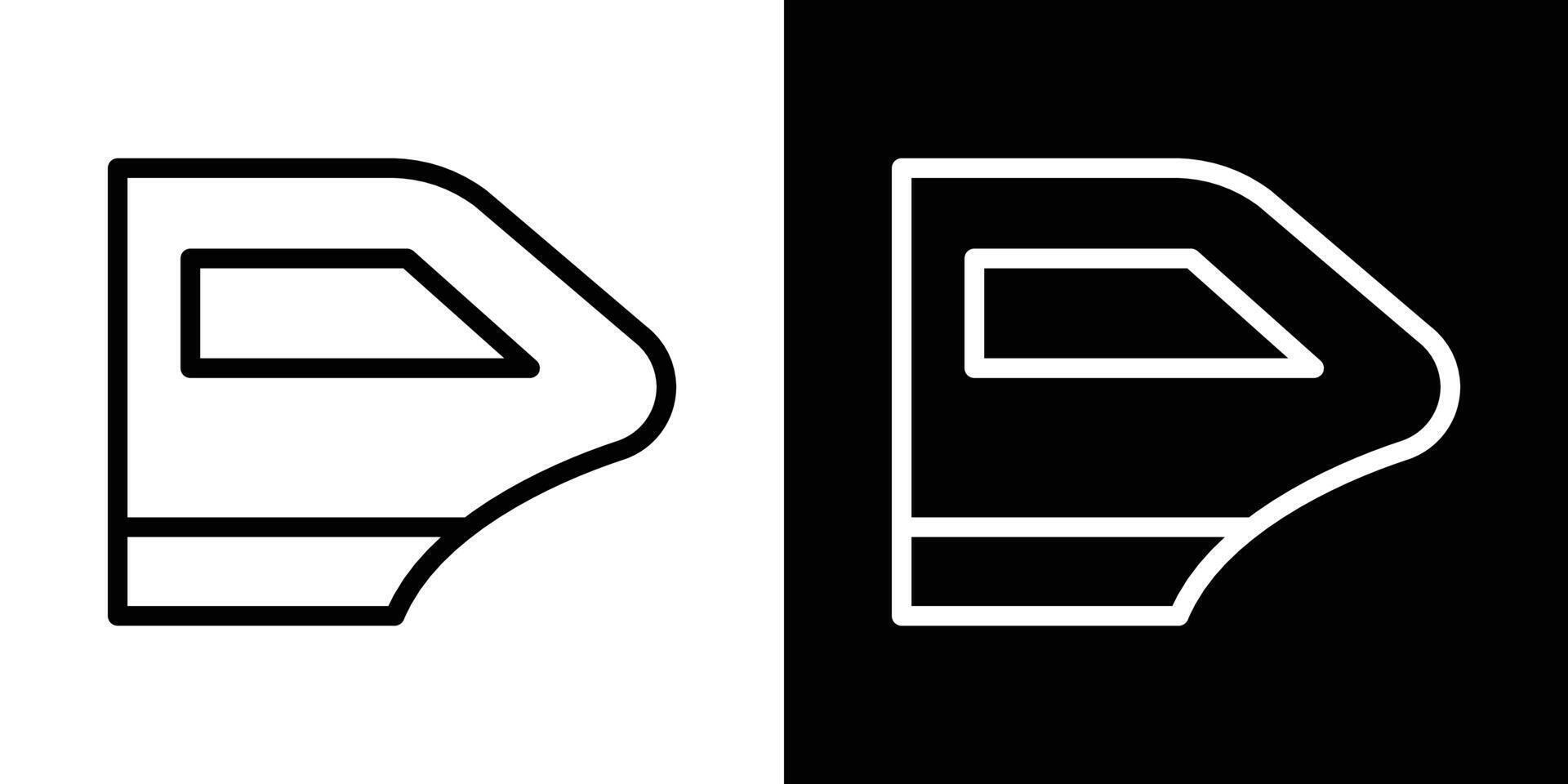 car door icons vectors set in stroke line style.. EPS10
