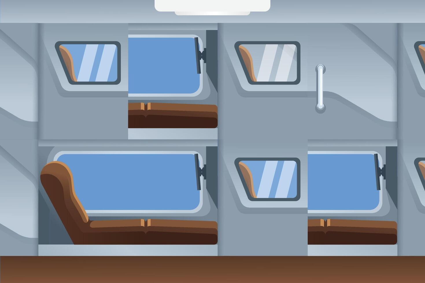 Sleeper bus compartment interior vector
