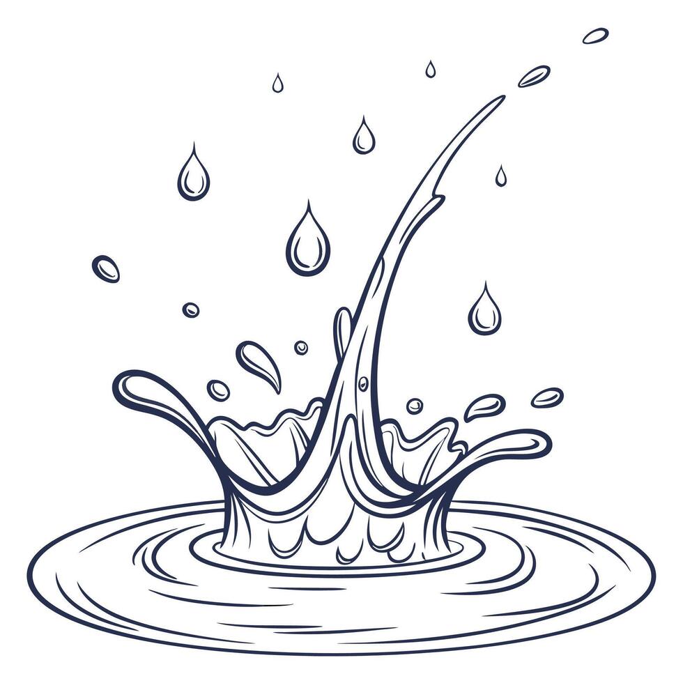 Splashing Water Drop Illustration vector