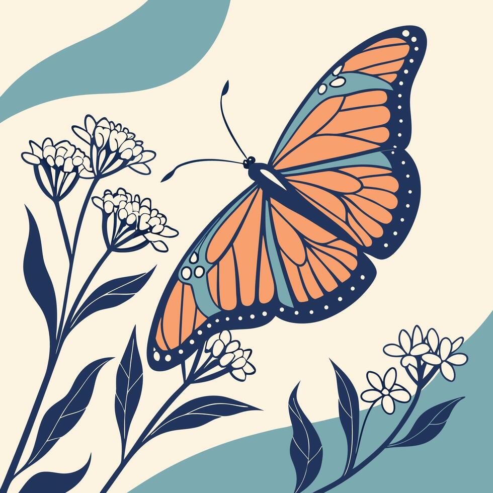 Stylized and cute Butterfly vector
