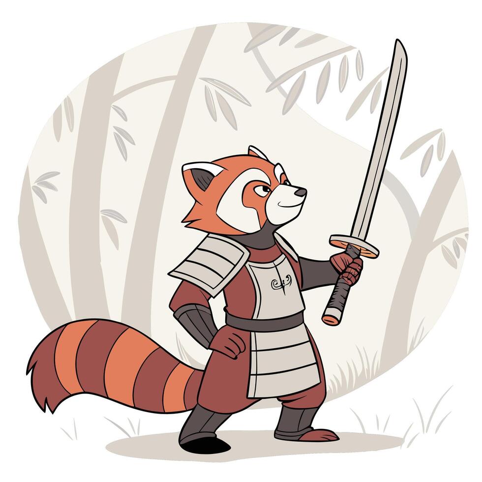 Cute red panda vector