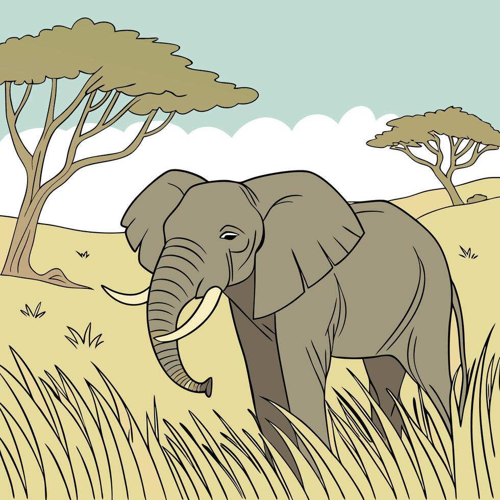 Majestic Elephant in the zoo vector