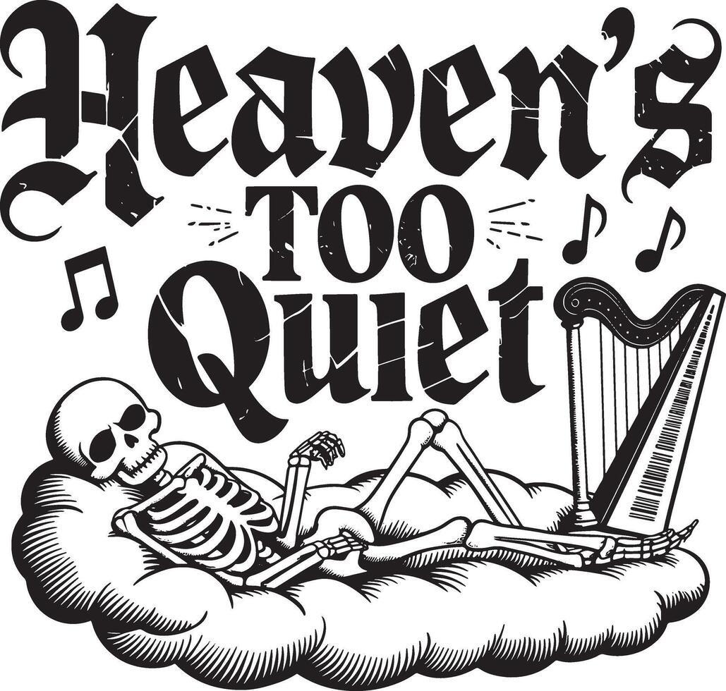 world music day in heaven with a skeleton vector